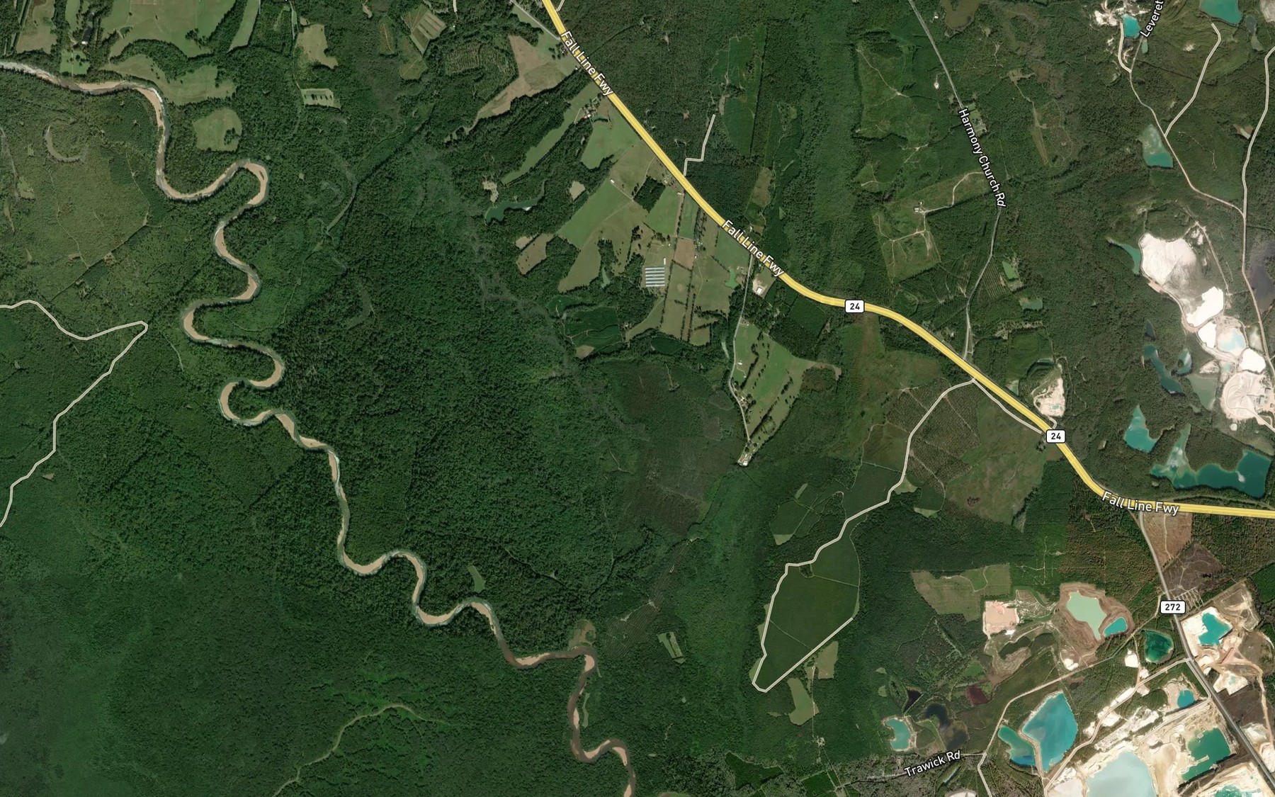 Satellite map of the Gumm Pond