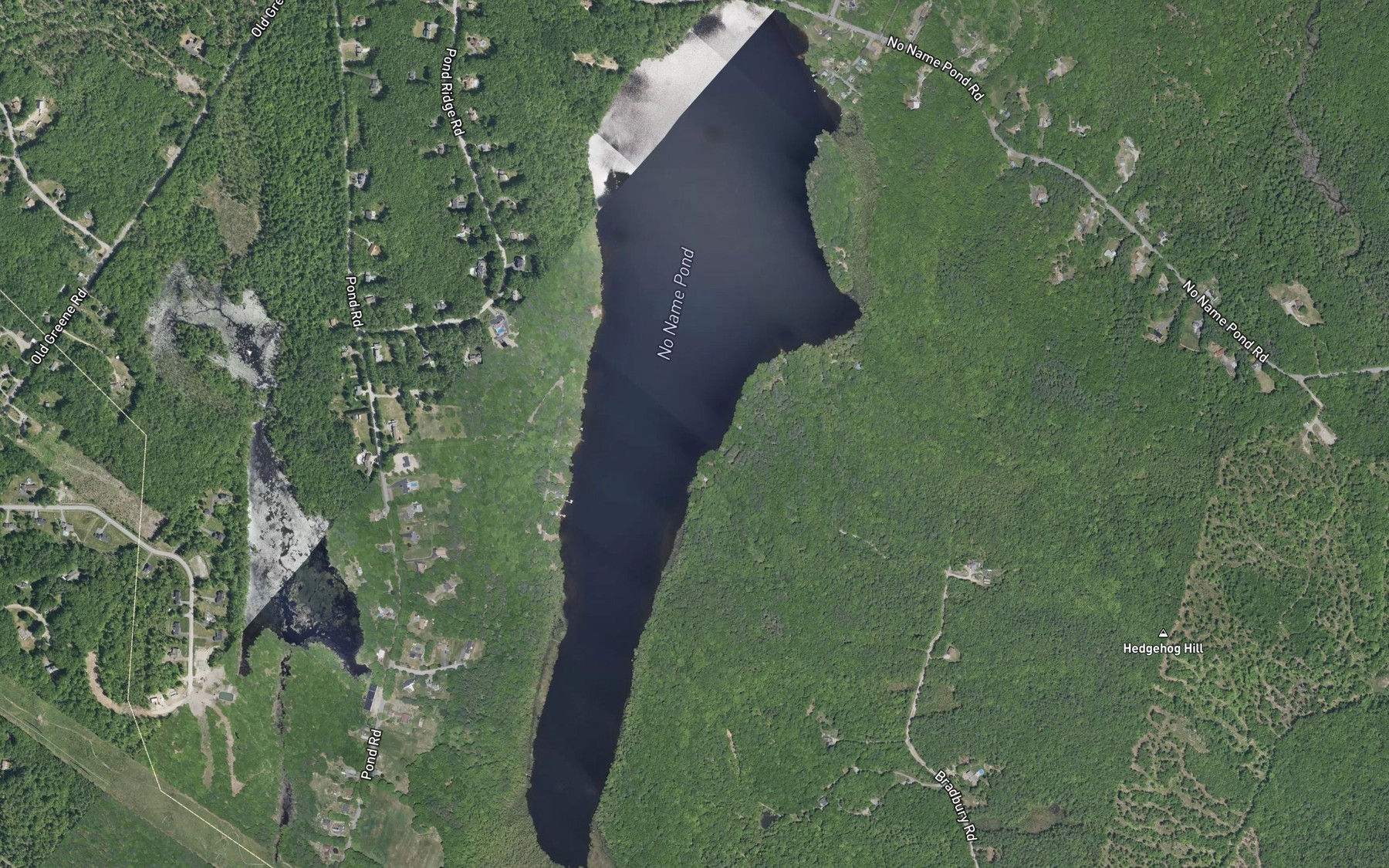 Satellite map of the No Name Pond