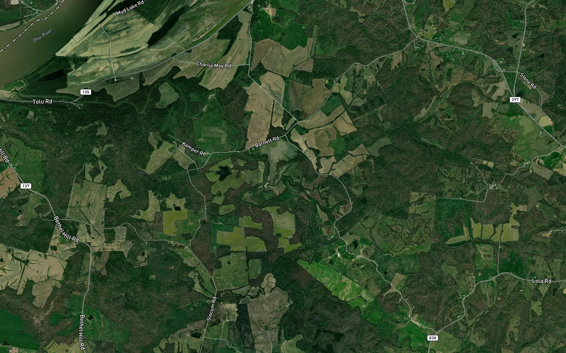 Satellite map of the Dry Fork