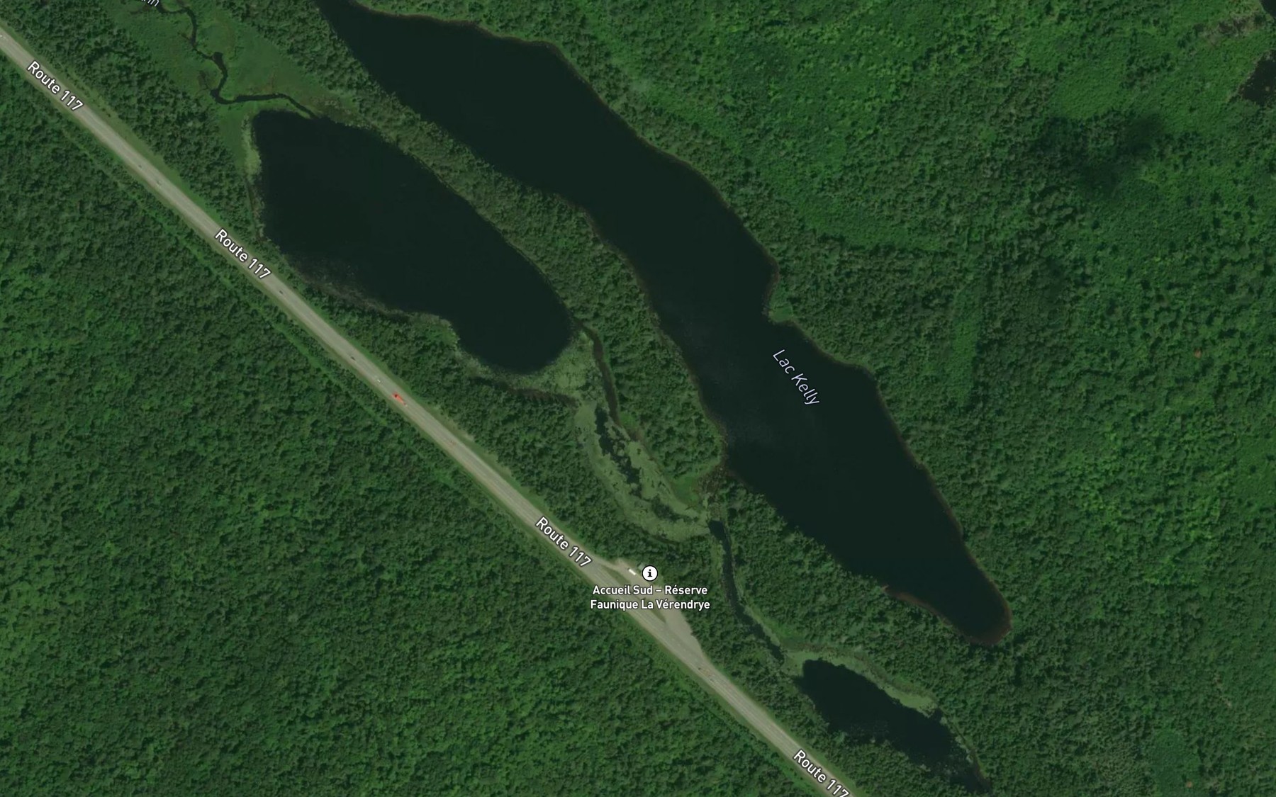 Satellite map of the Lac Kelly
