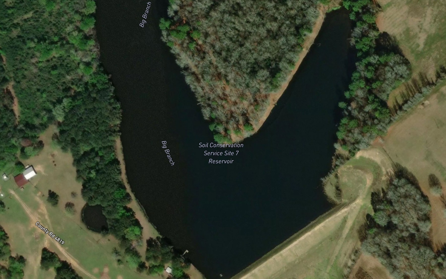 Satellite map of the Soil Conservation Service Site 7 Reservoir