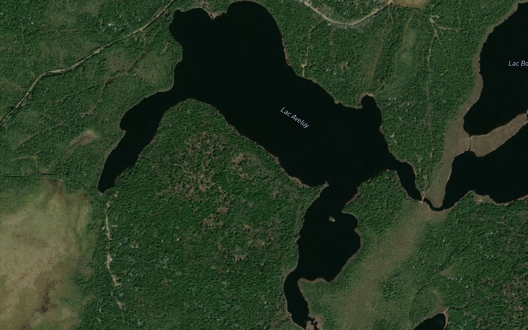 Satellite map of the Lac Aveluy