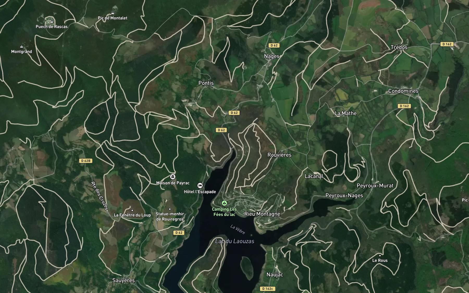 Satellite map of the Ruisseau de Viau