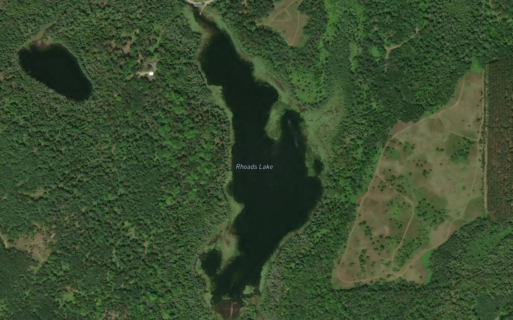 Satellite map of the Rhoads Lake