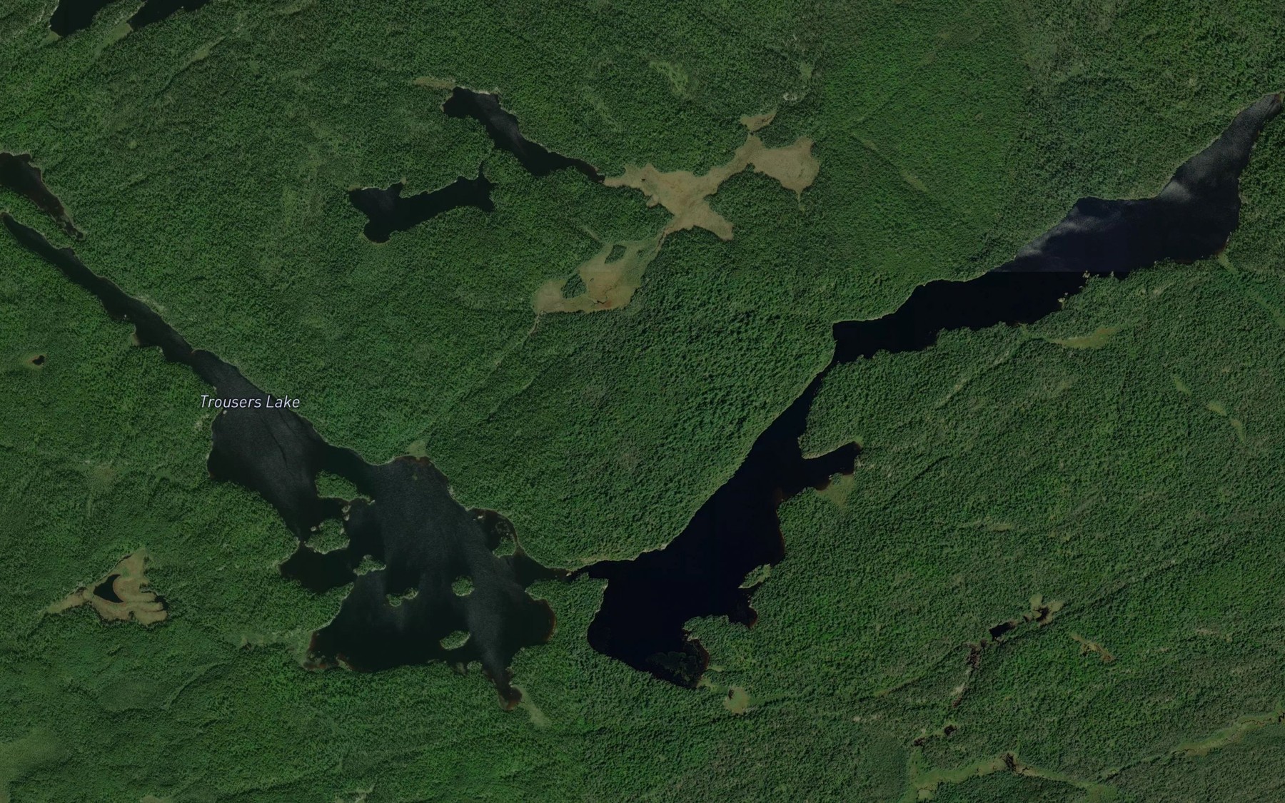 Satellite map of the Trousers Lake
