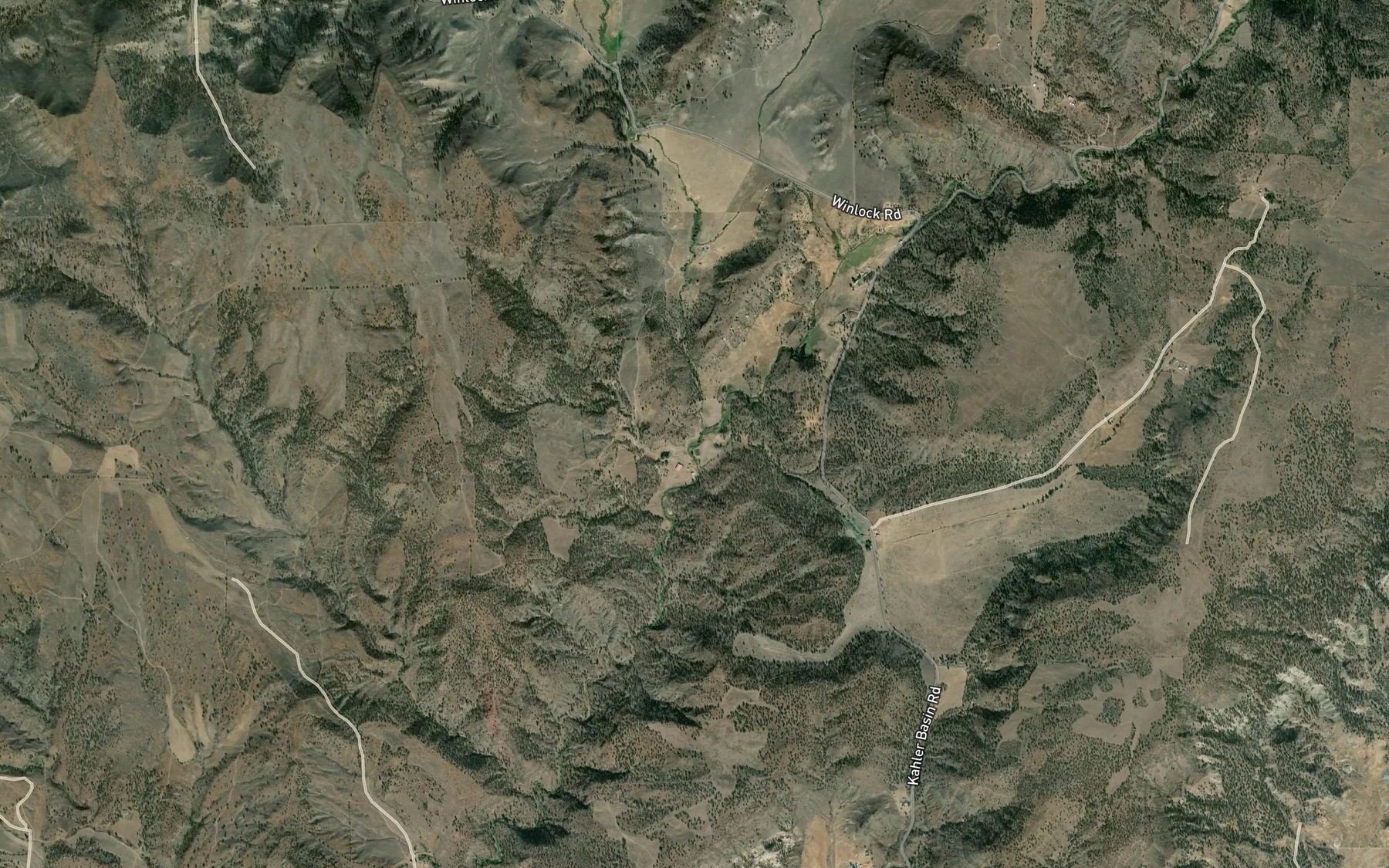 Satellite map of the Corncob Creek