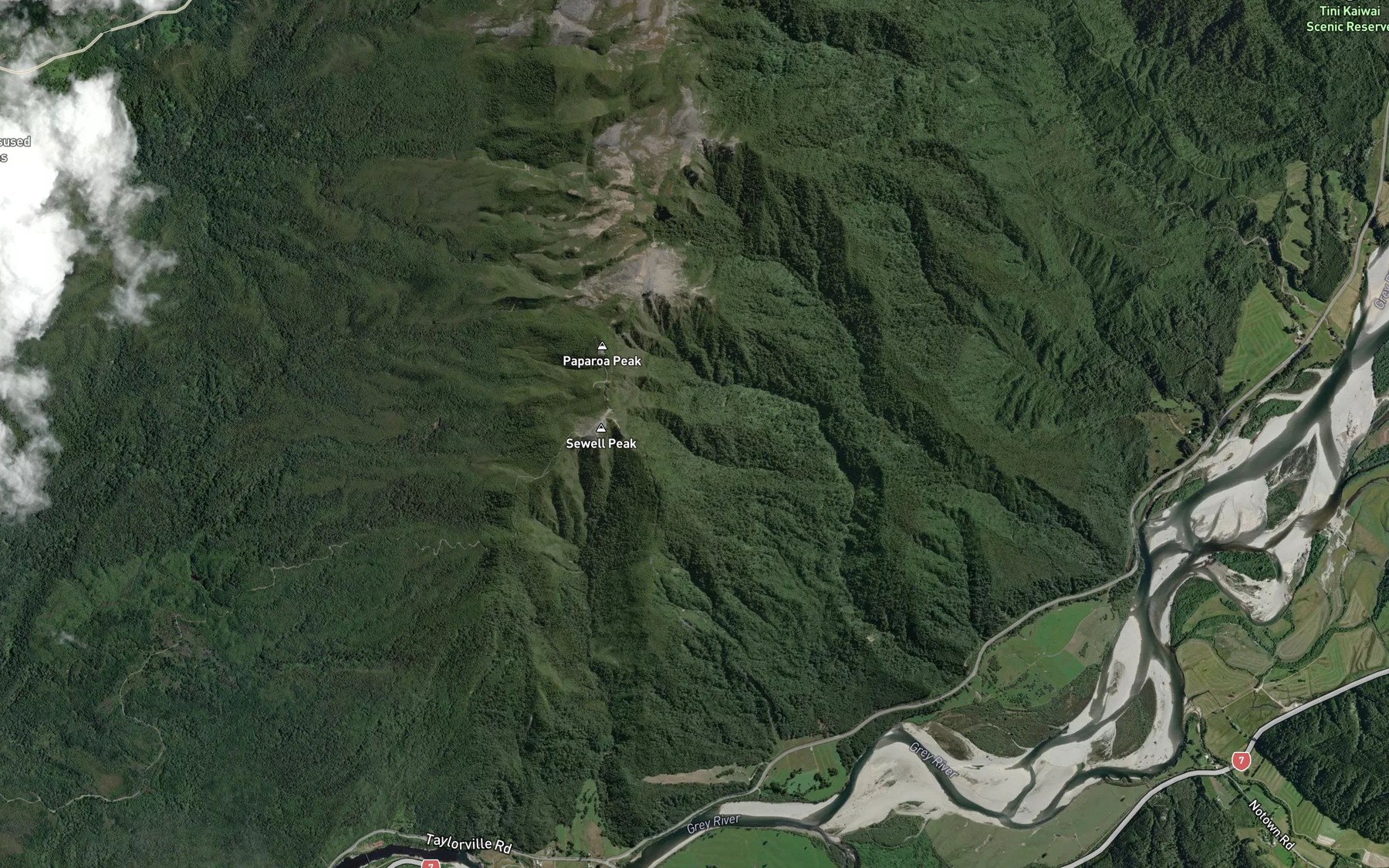 Satellite map of the Langdon Creek