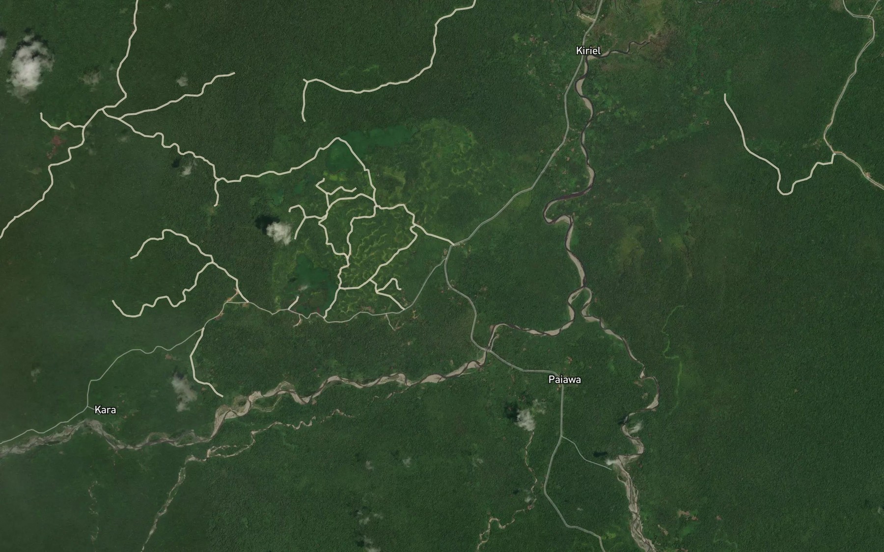 Satellite map of the Beliou Creek