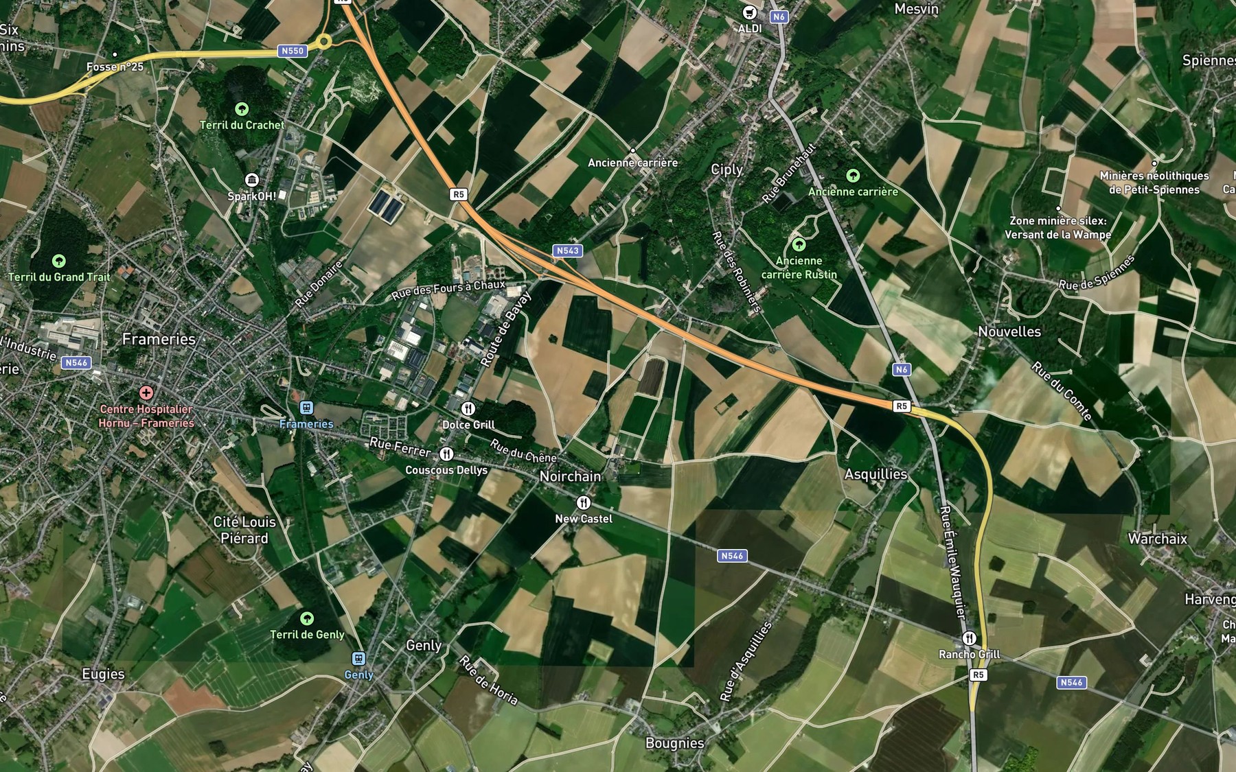 Satellite map of the Rieu des Rognaux