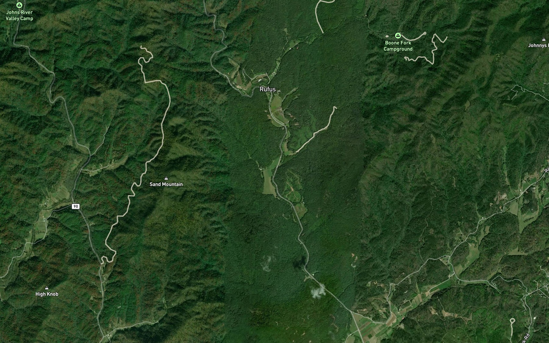 Satellite map of the Moore Branch