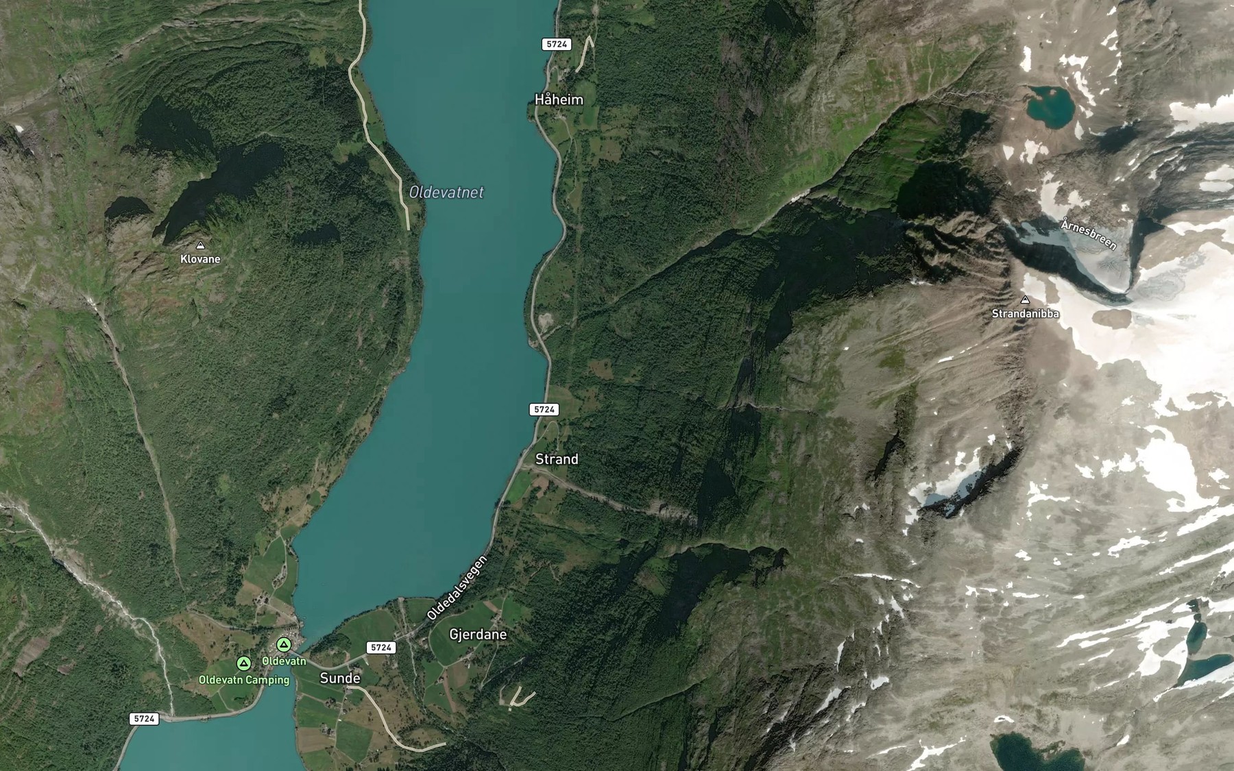 Satellite map of the Fossen