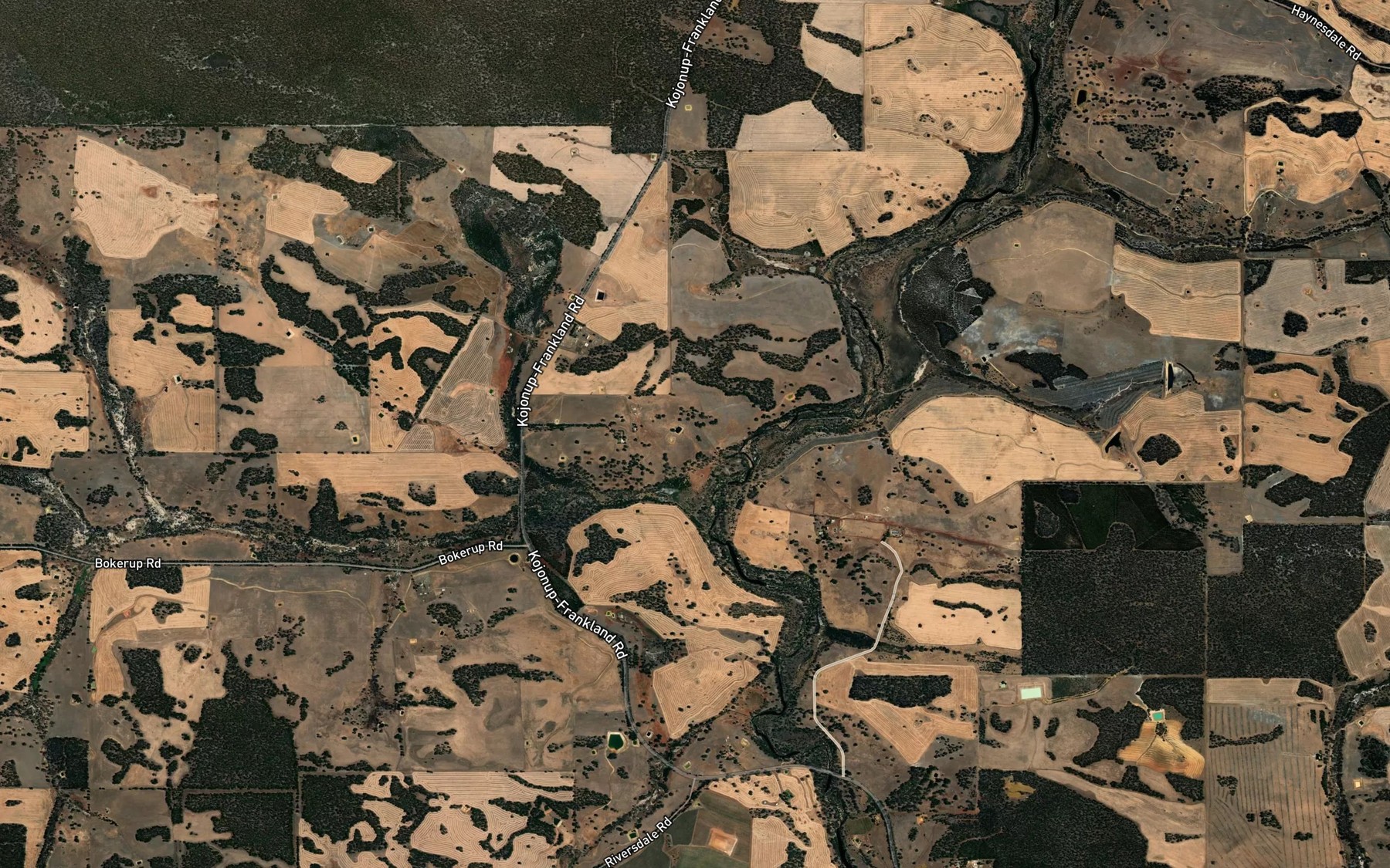 Satellite map of the Bolbelup Creek