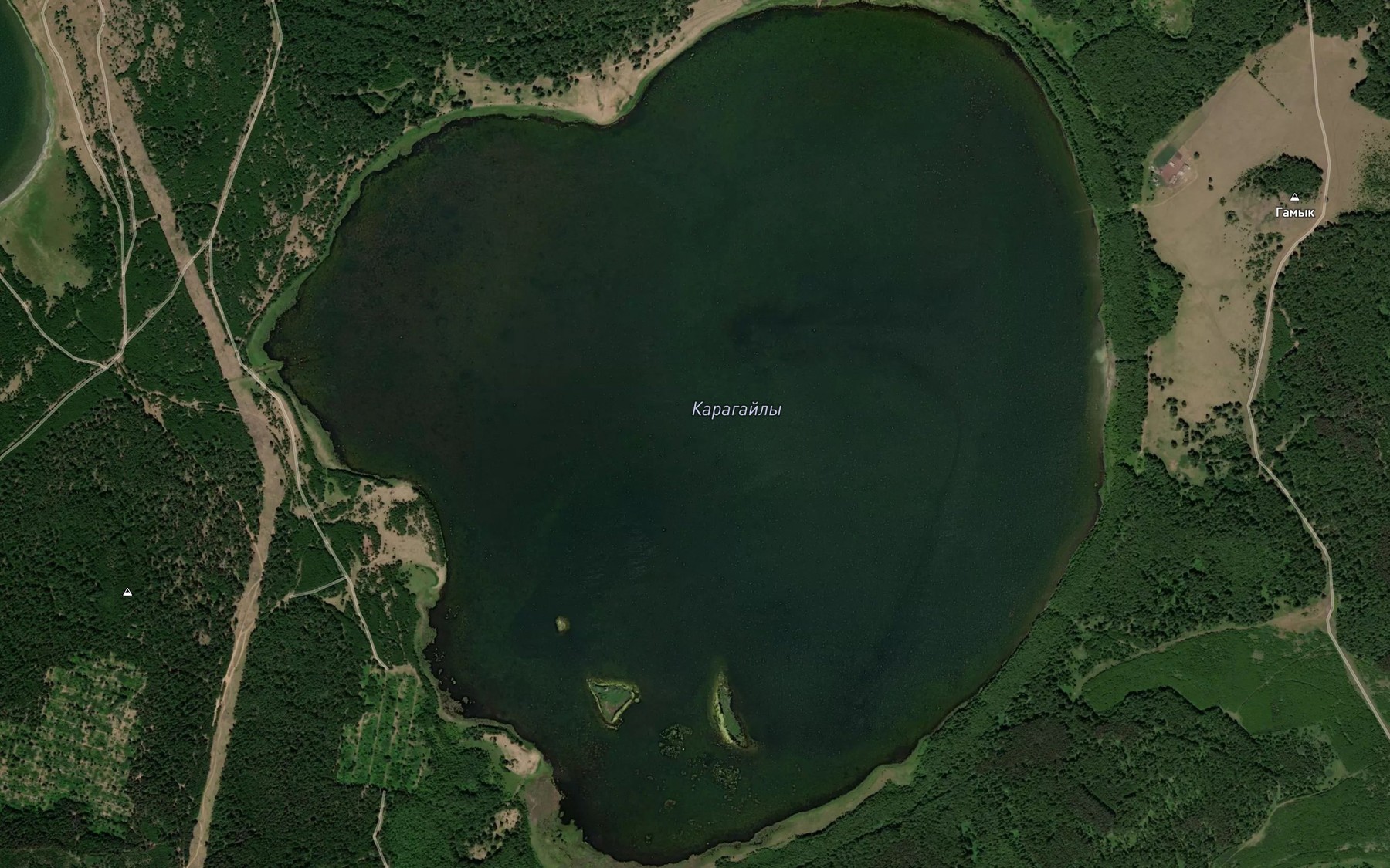 Satellite map of the Ozero Karagayly
