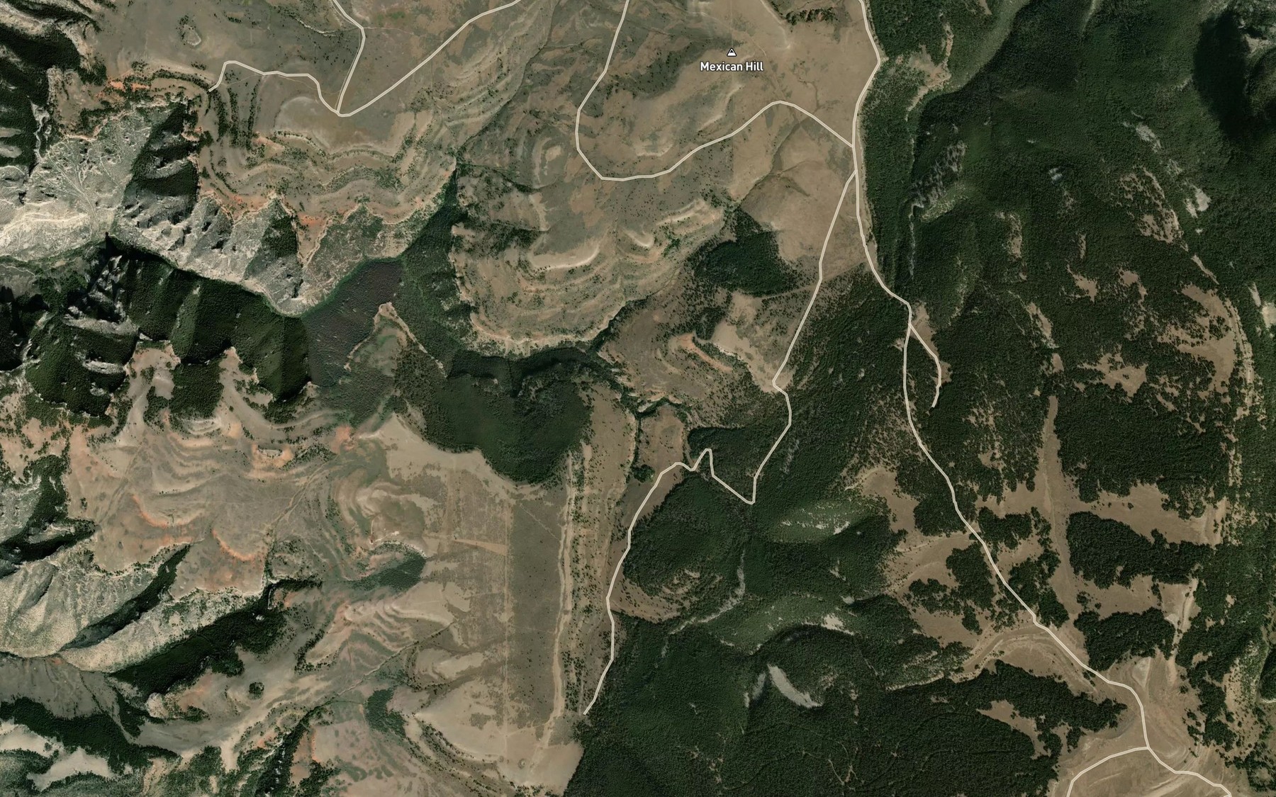 Satellite map of the South Fork Cottonwood Creek