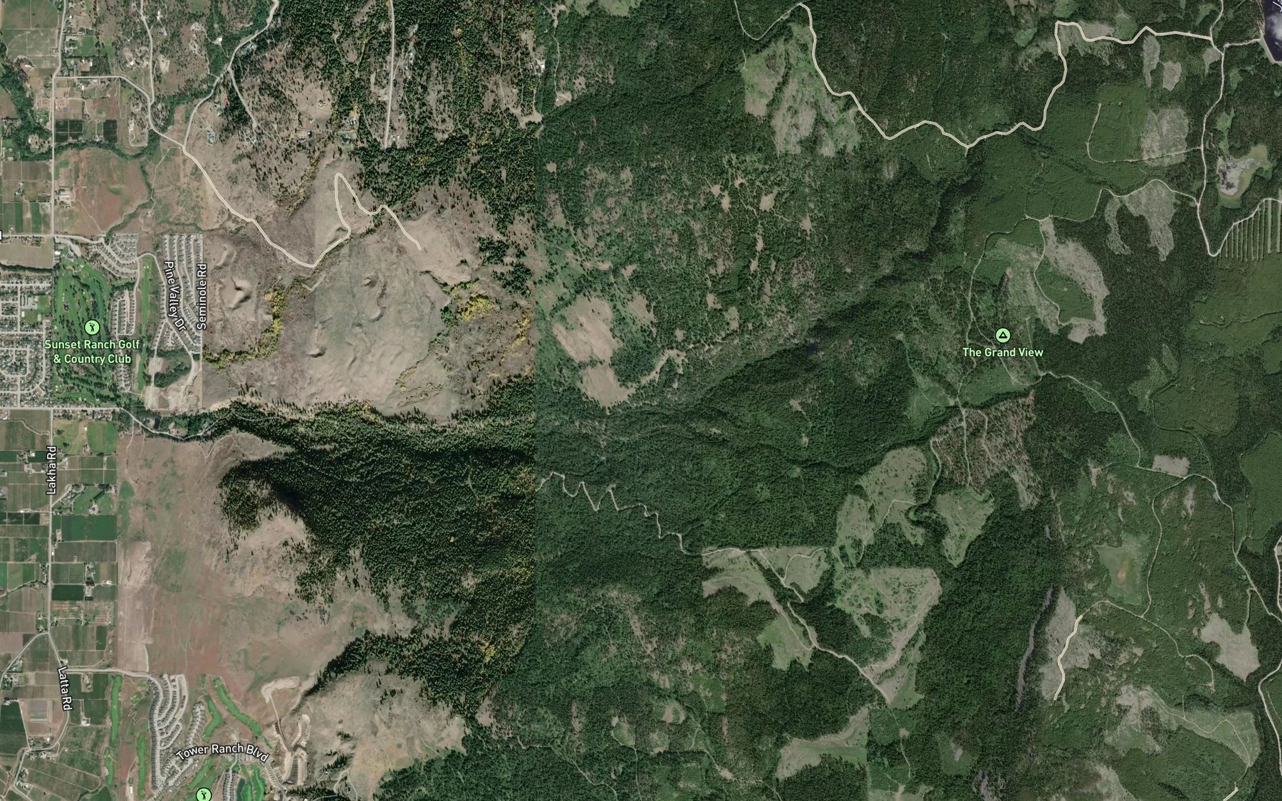Satellite map of the Emery Creek