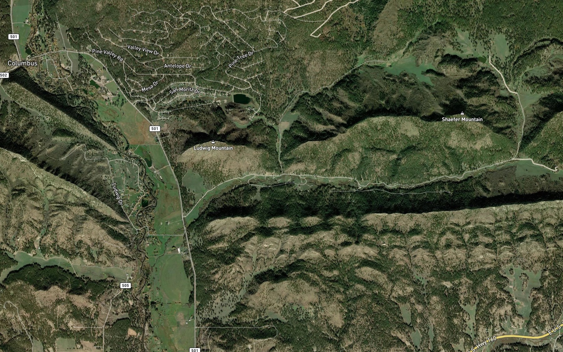 Satellite map of the Little Bear Creek