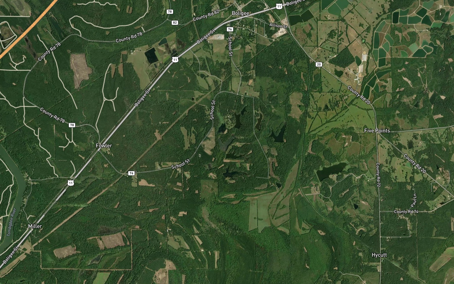 Satellite map of the Drennen Lake Number 4