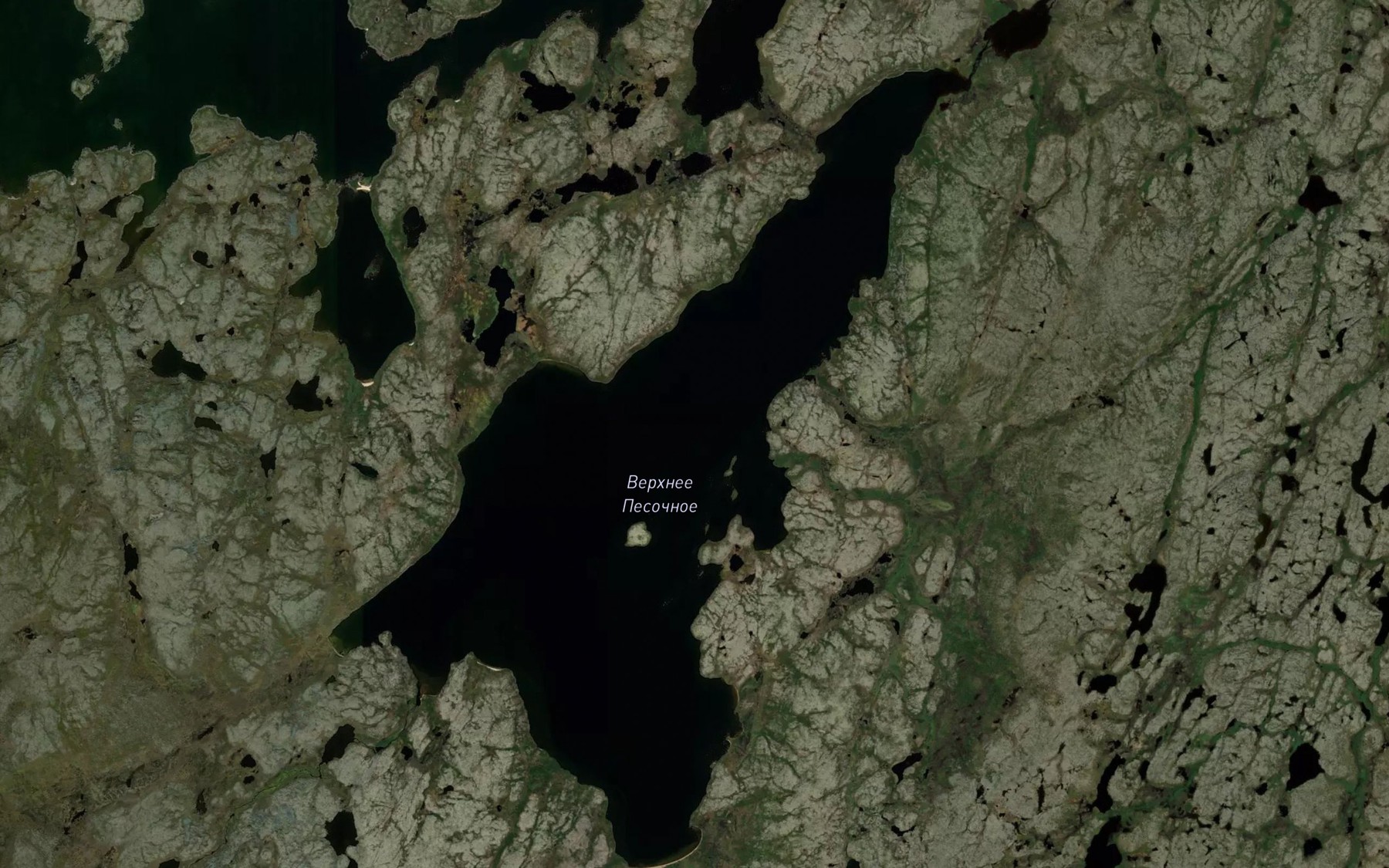 Satellite map of the Ozero Verkhneye Pesochnoye