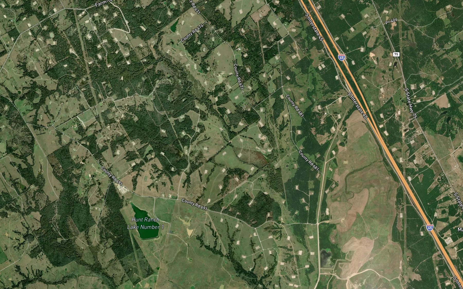 Satellite map of the Graveyard Branch