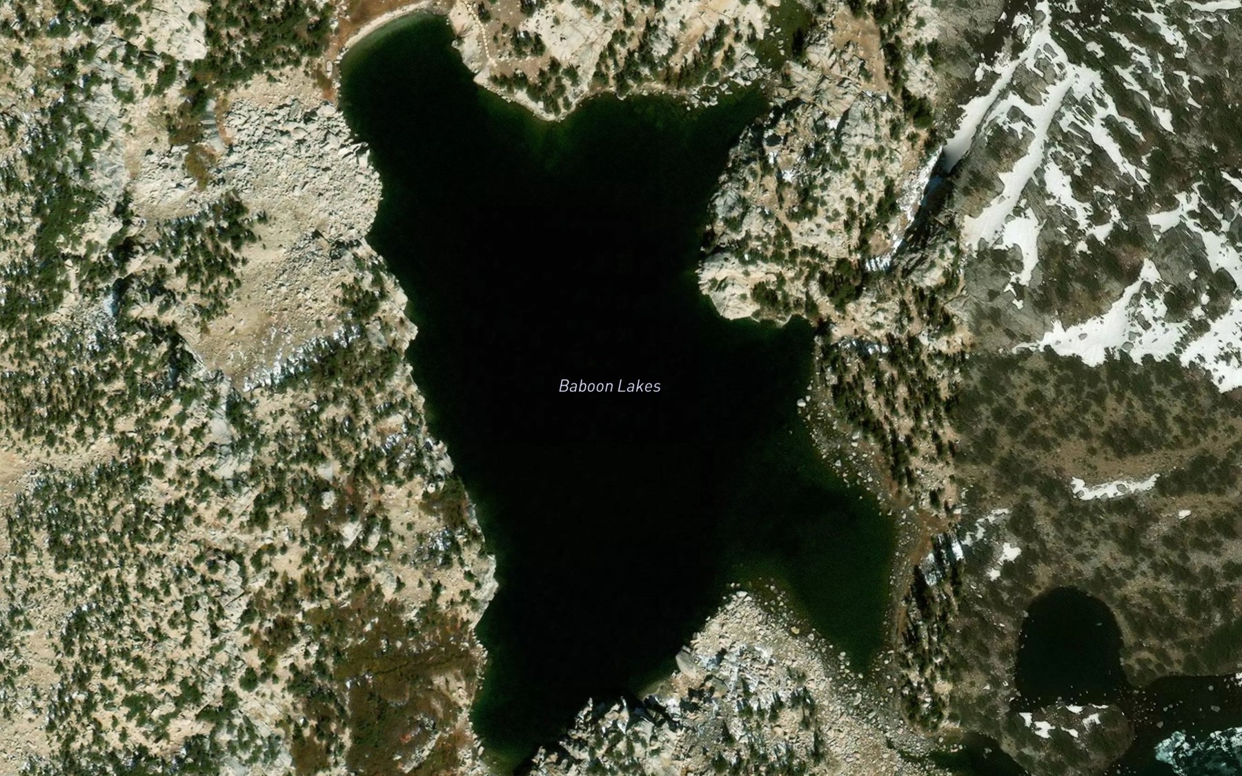 Satellite map of the Baboon Lakes