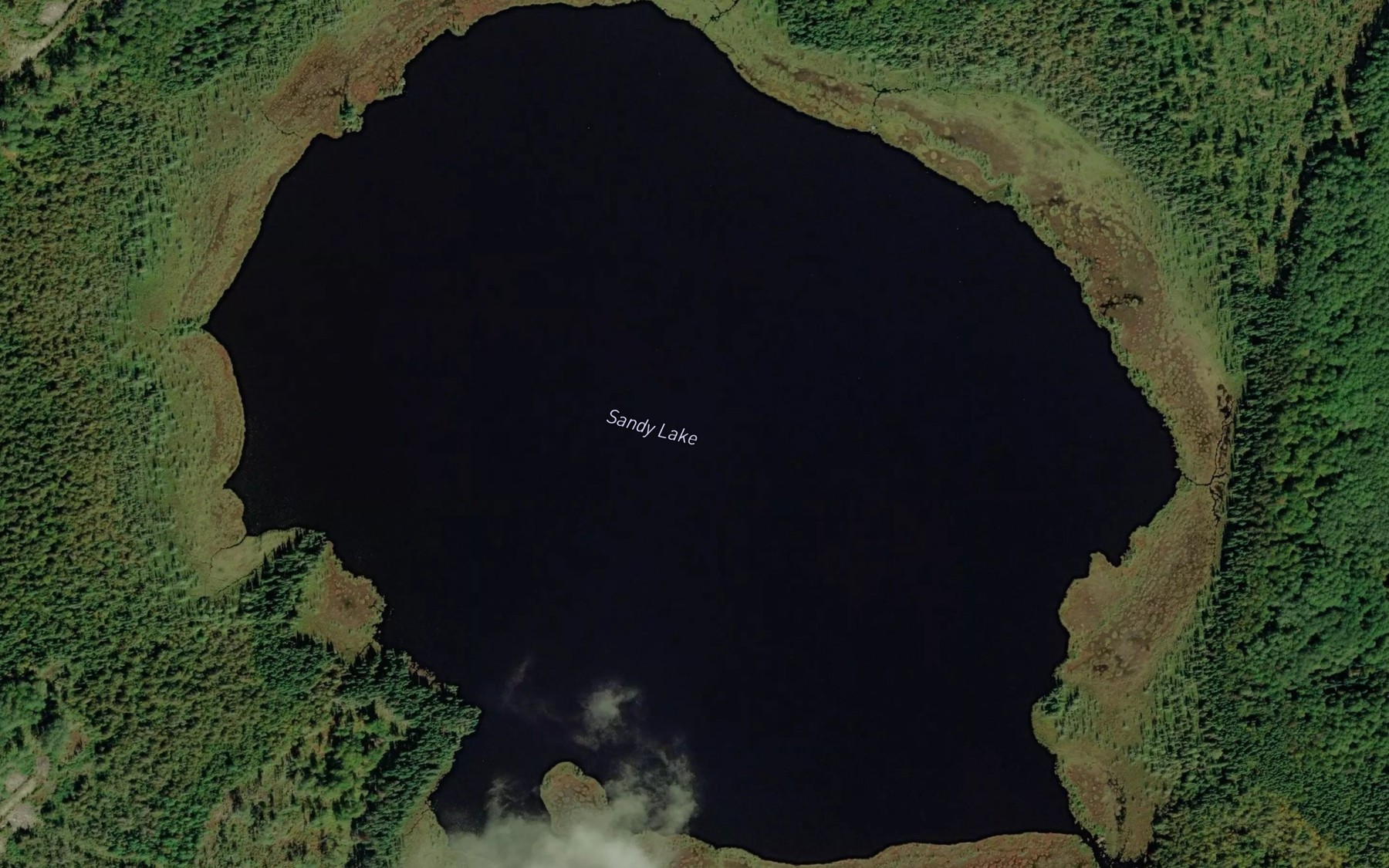 Satellite map of the Sandy Lake