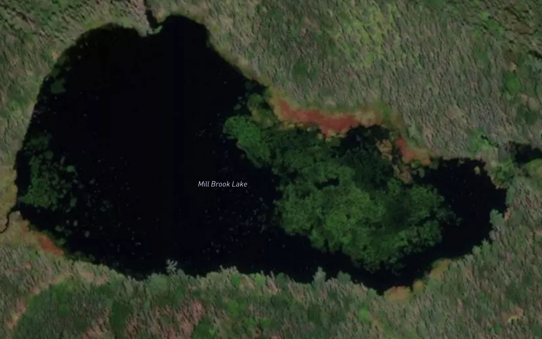Satellite map of the Mill Brook Lake