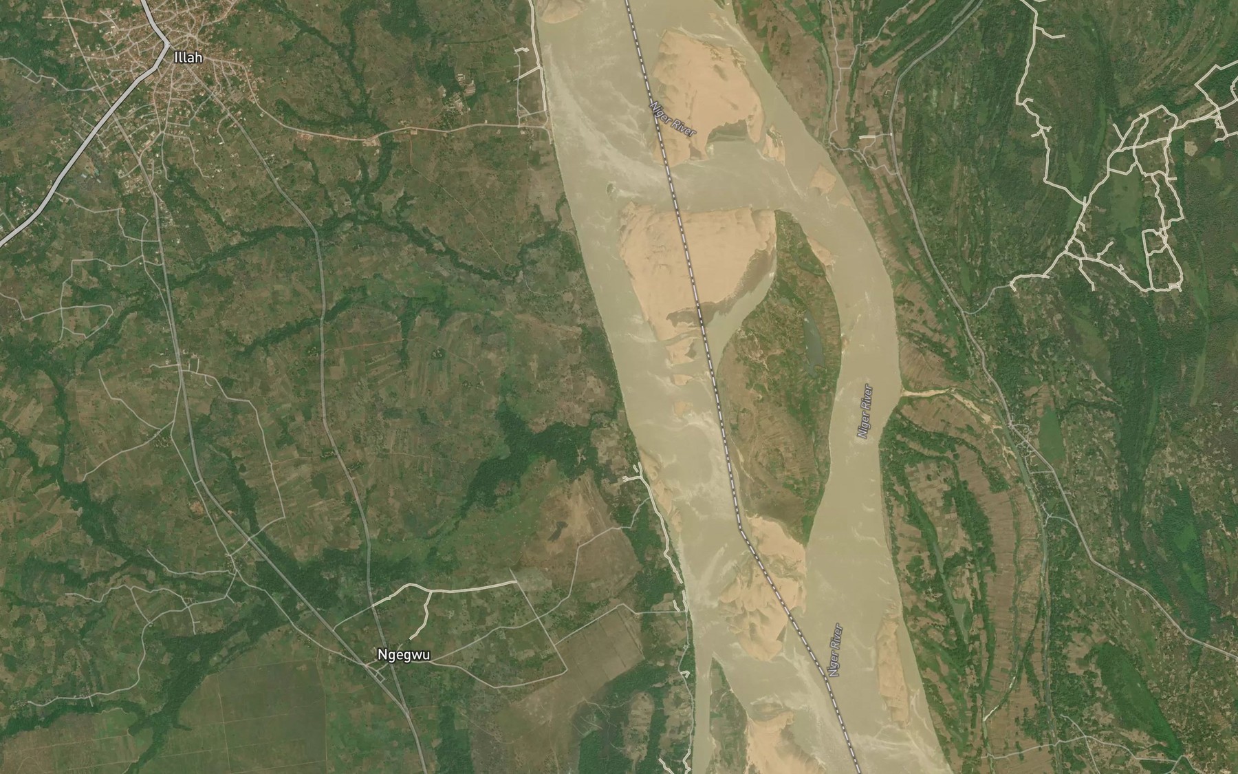Satellite map of the River Kwan-Kwo
