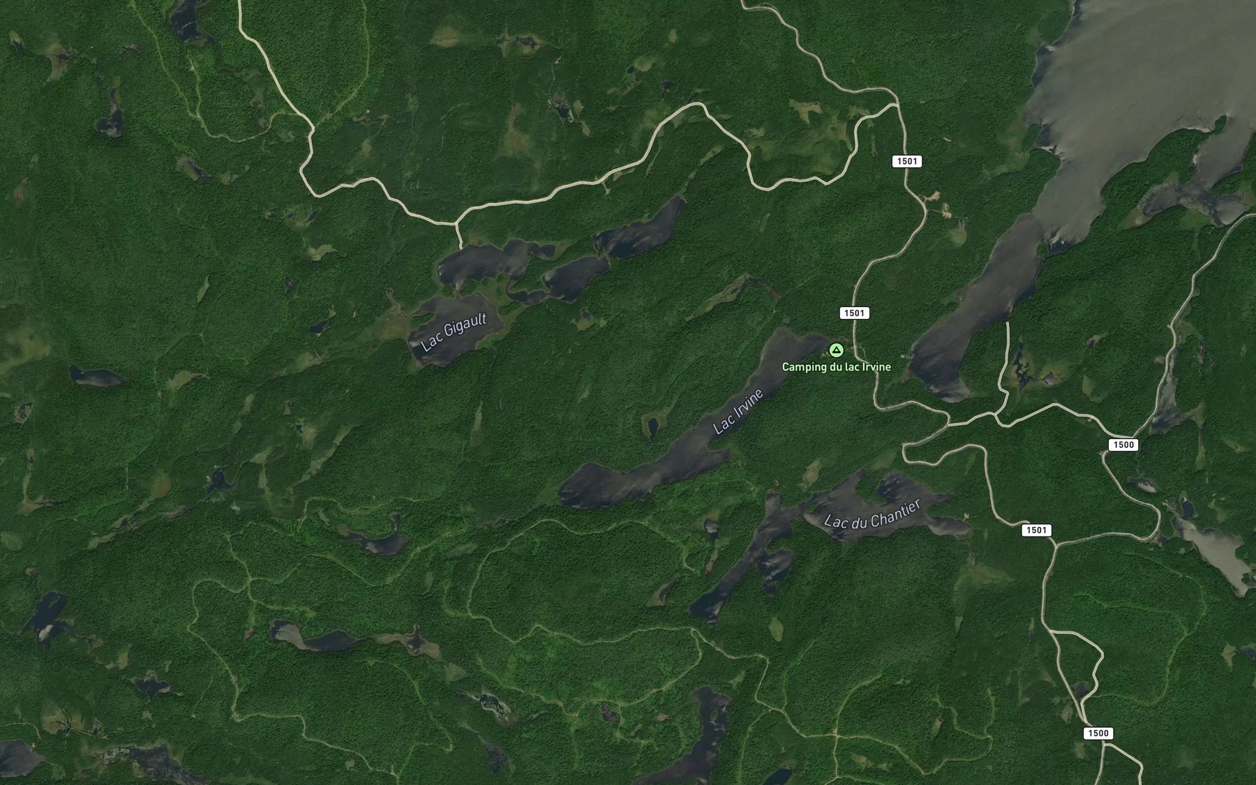 Satellite map of the Lacs Bonn