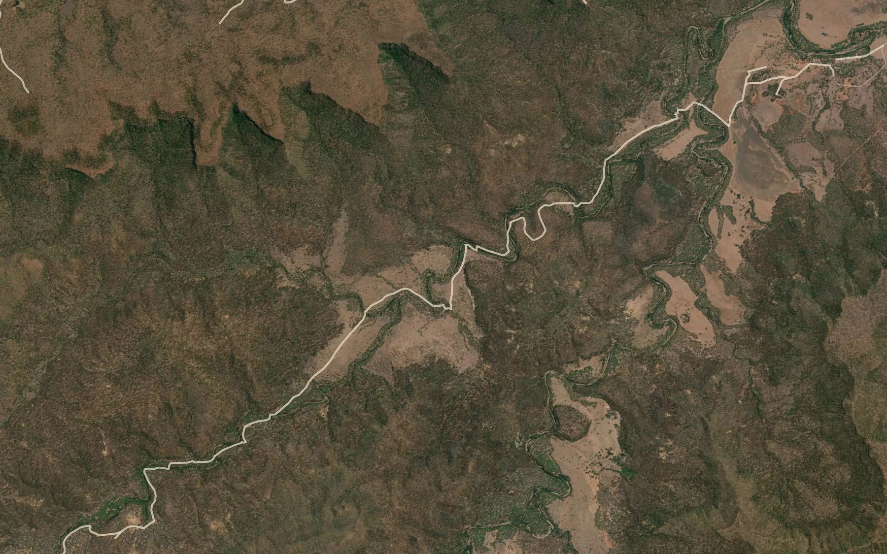 Satellite map of the Skeleton Creek