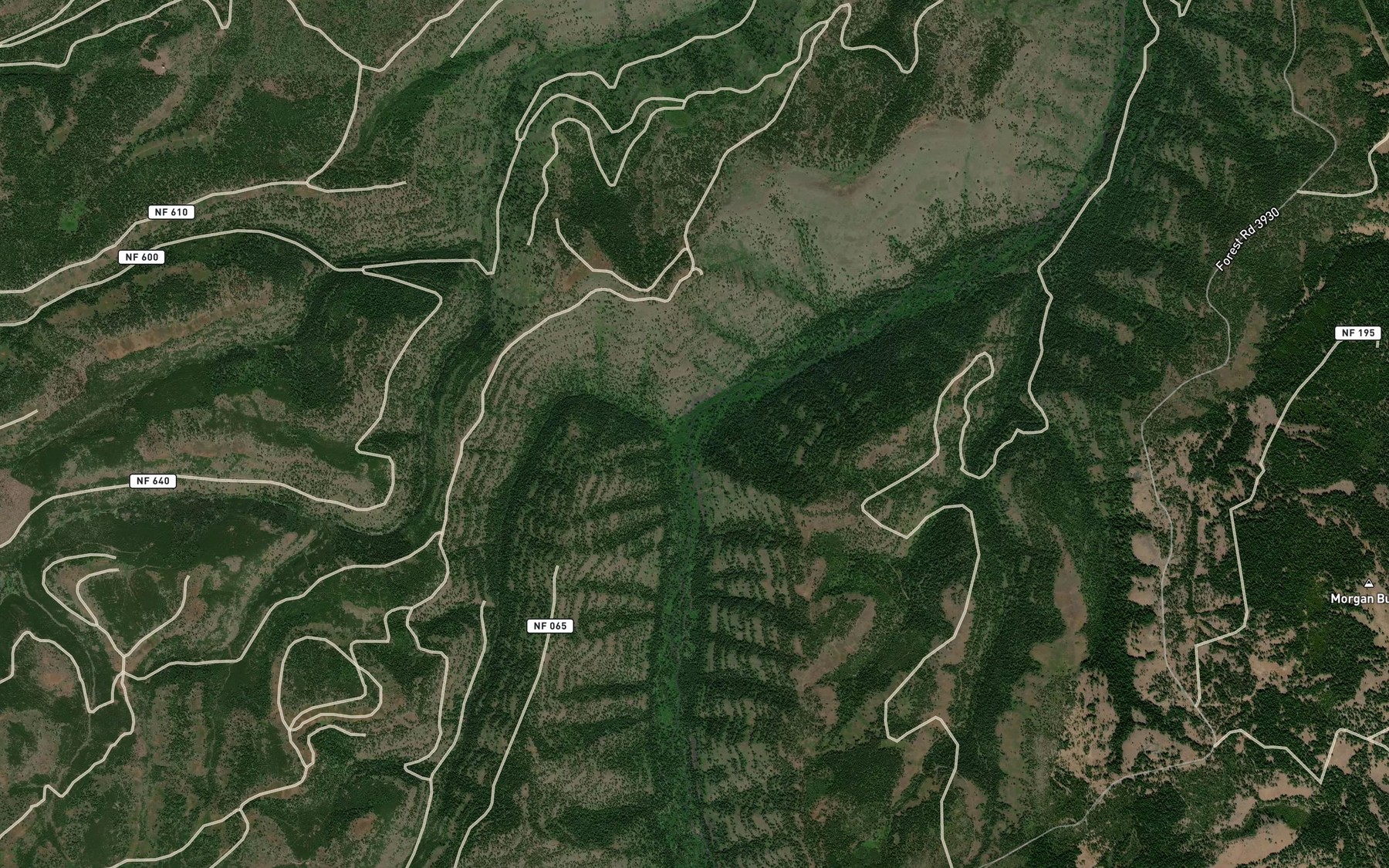 Satellite map of the Owl Creek