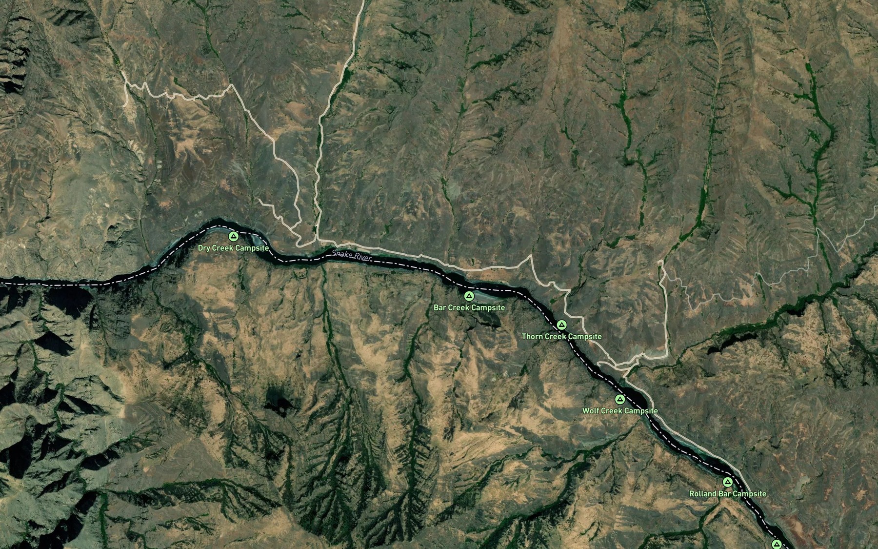 Satellite map of the Bean Creek