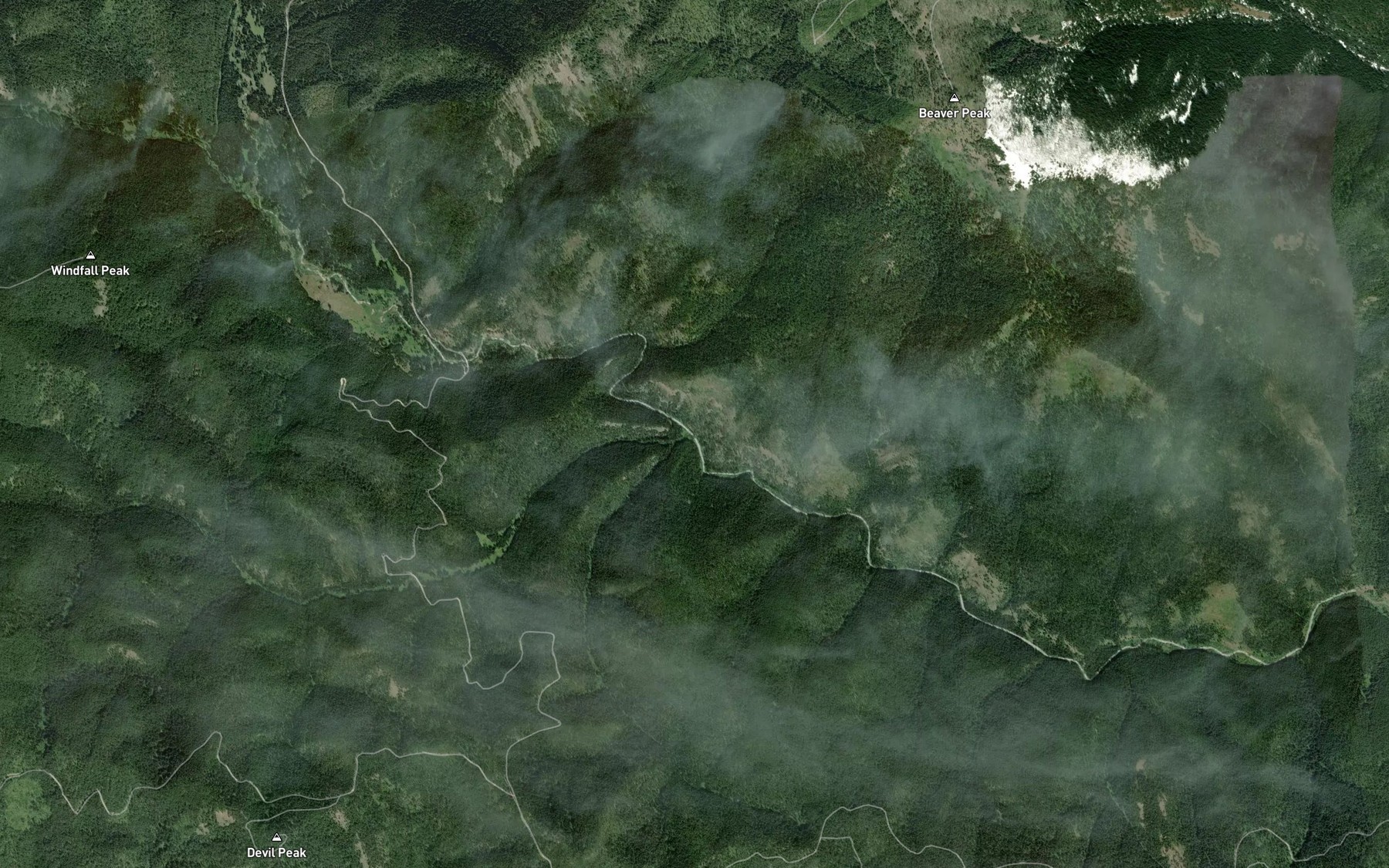 Satellite map of the Devil Creek