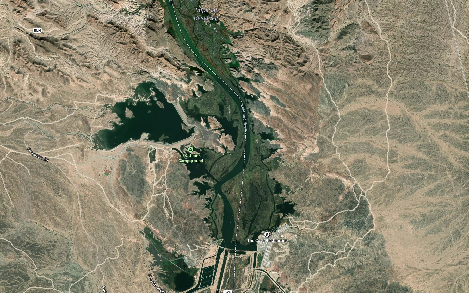 Satellite map of the Senator Wash