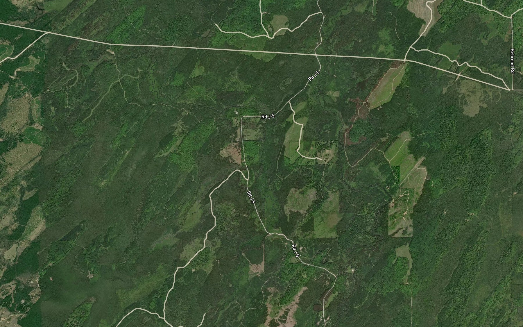 Satellite map of the Menard Creek