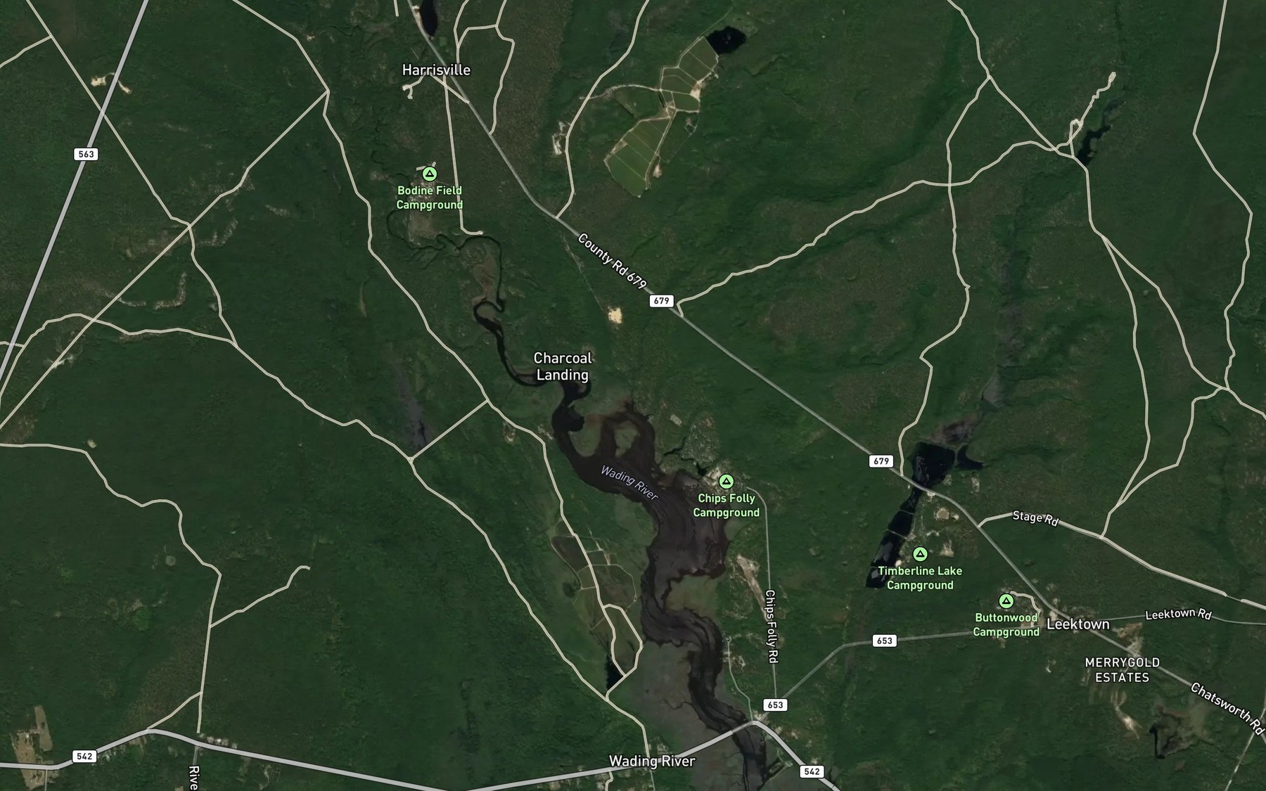 Satellite map of the Arnold Branch
