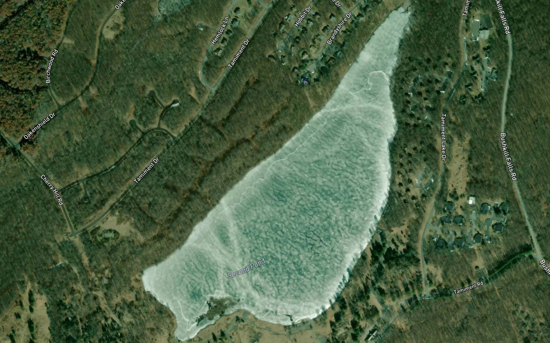 Satellite map of the Second Pond