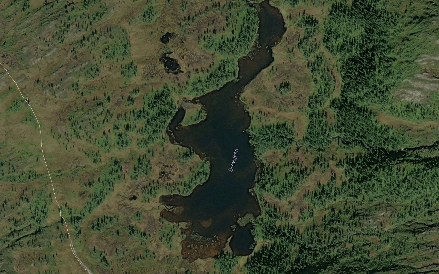 Satellite map of the Drevsjoen
