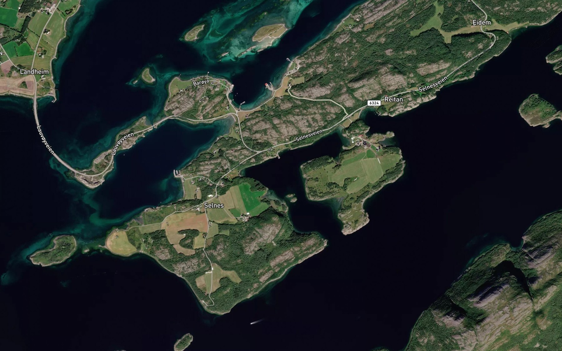 Satellite map of the Indre Selnesvagen