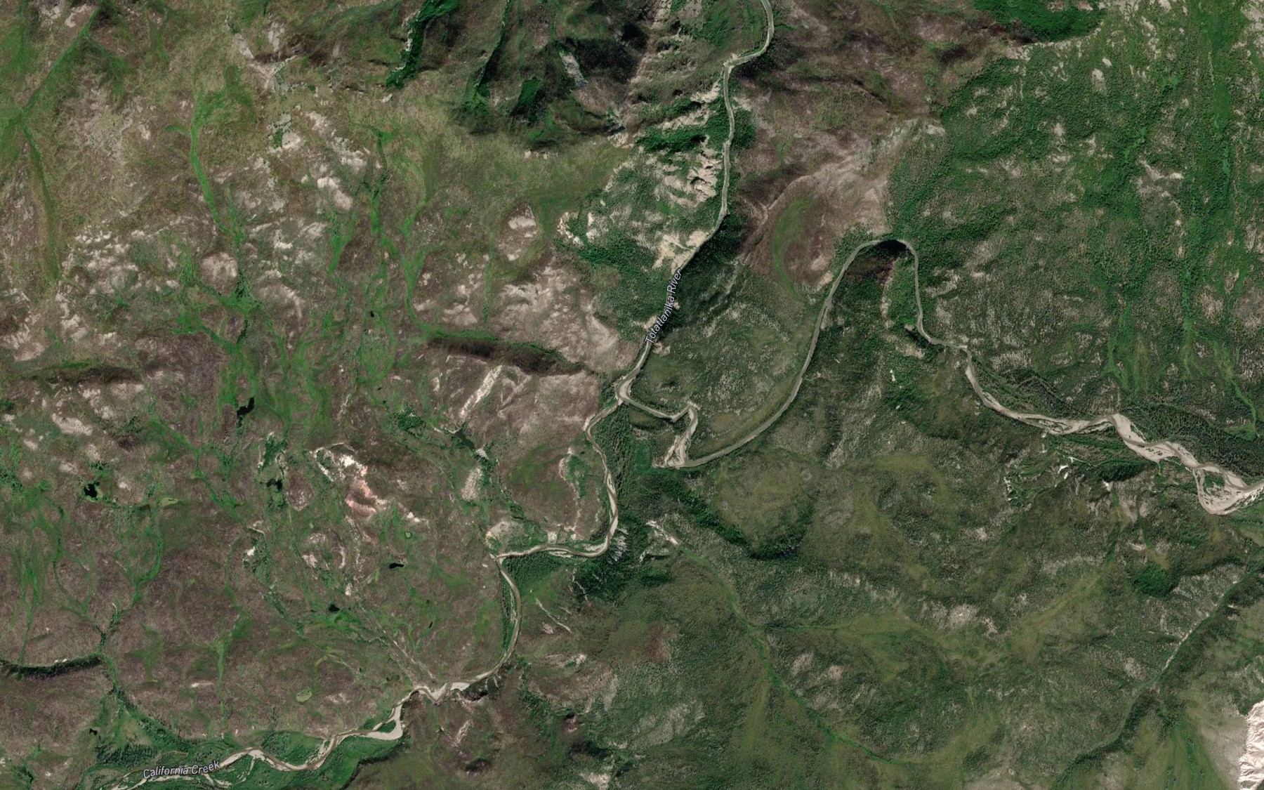 Satellite map of the California Creek