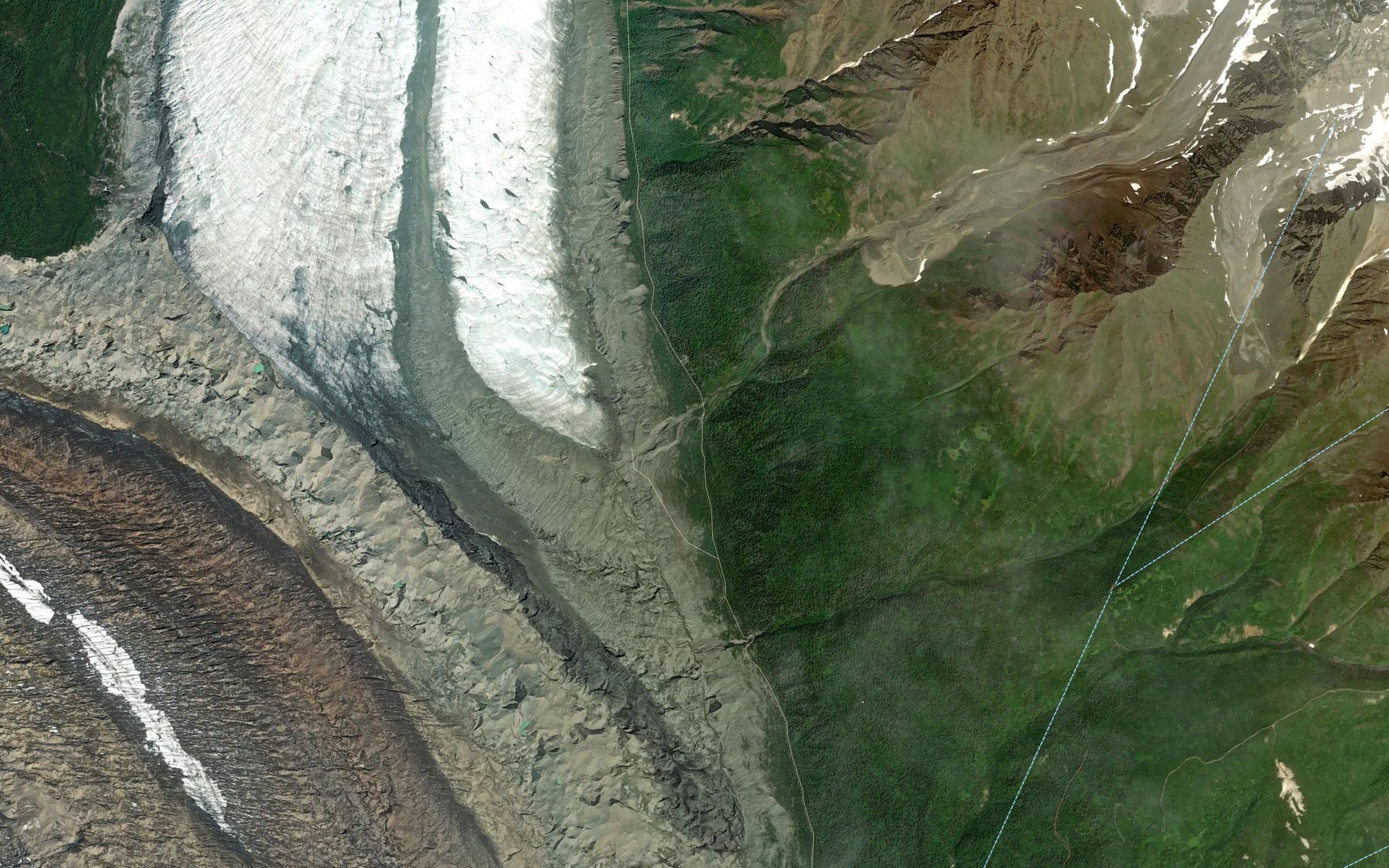 Satellite map of the Amazon Creek