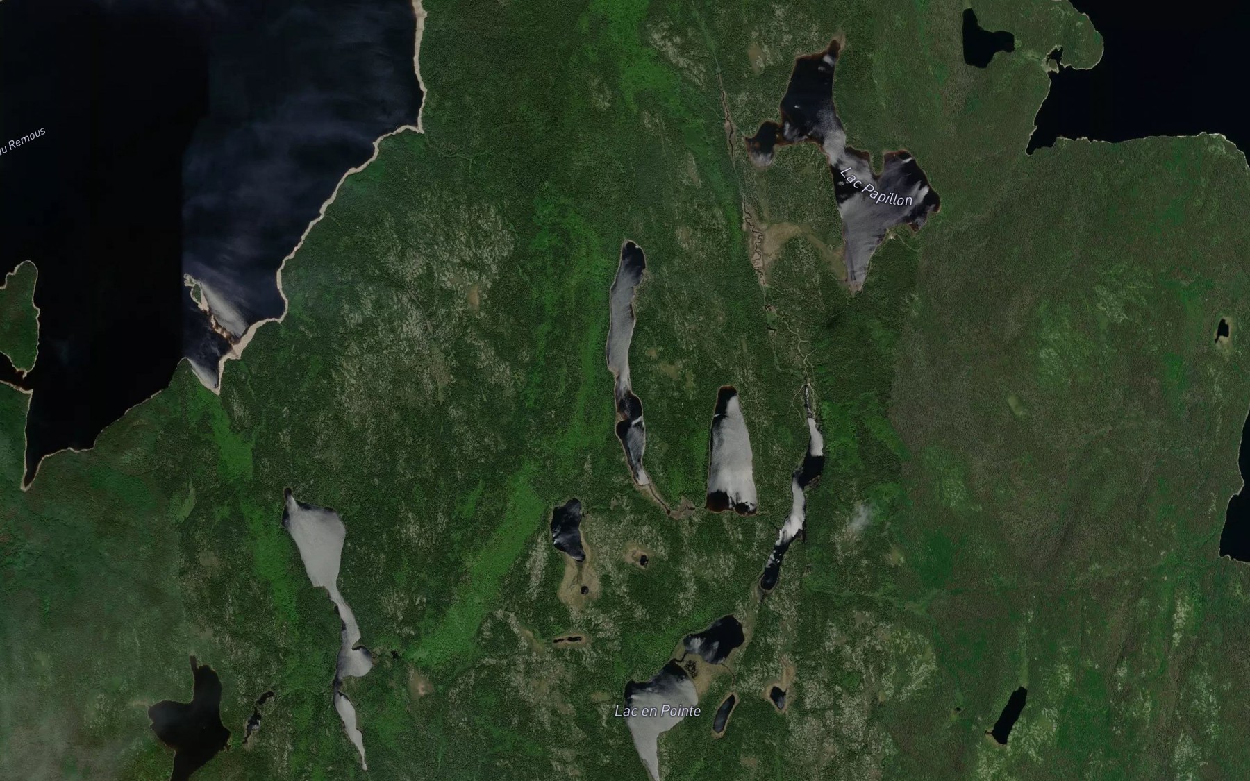 Satellite map of the Lac de la Cache