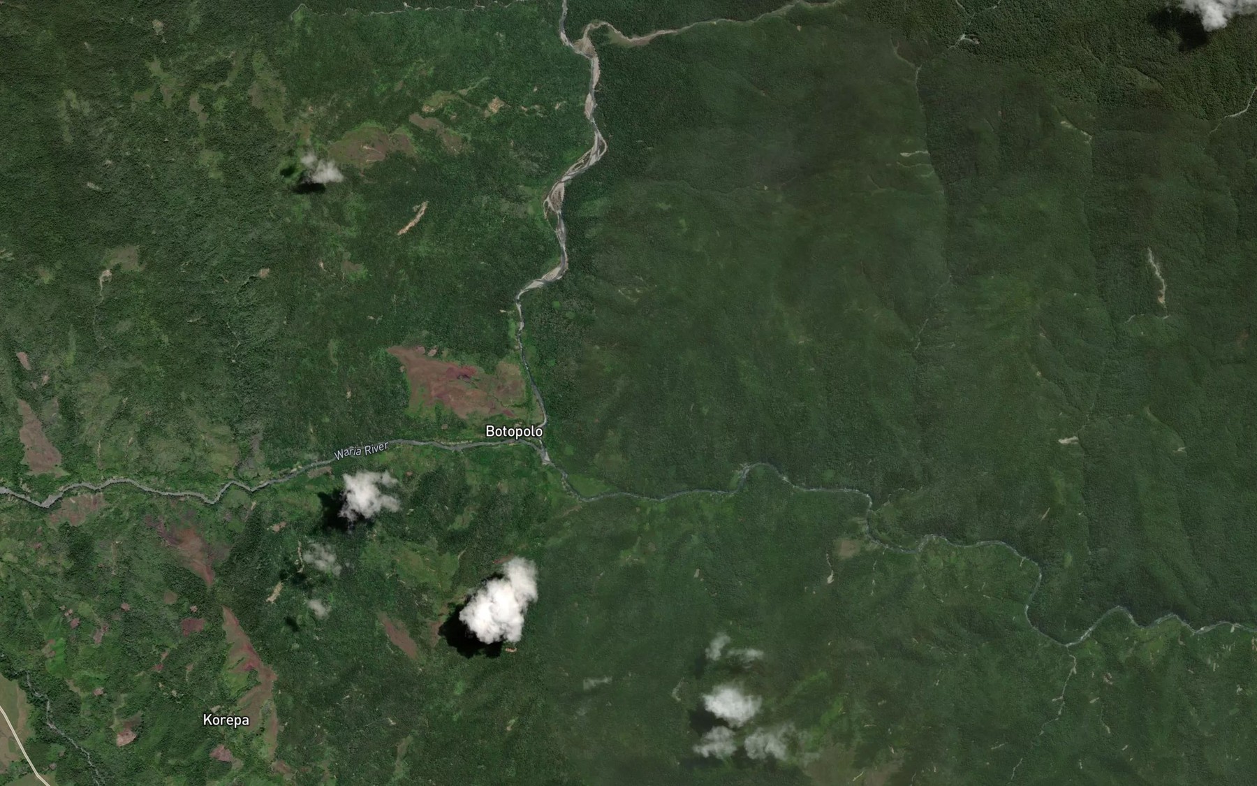 Satellite map of the Saru River