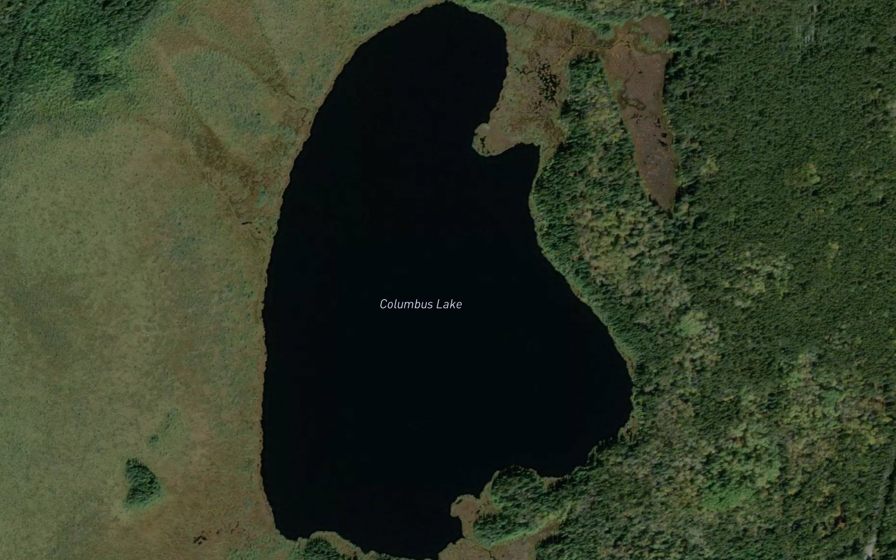 Satellite map of the Columbus Lake