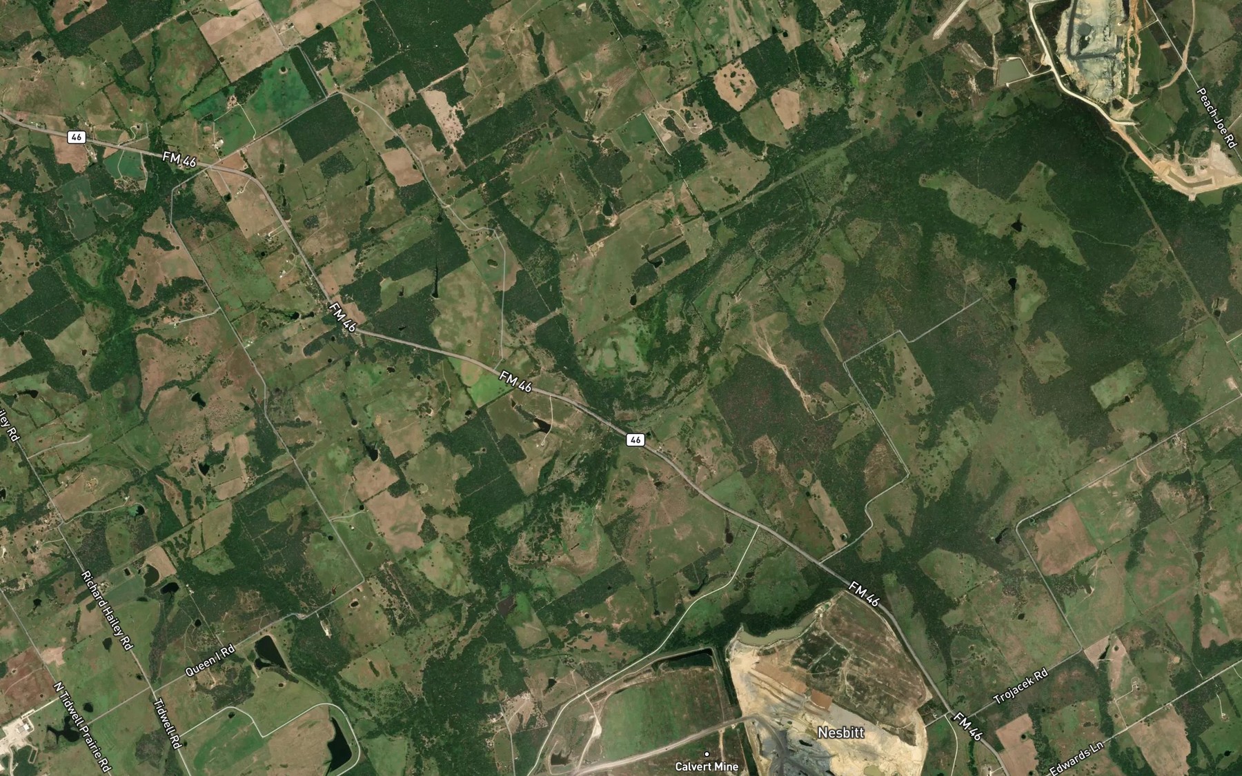 Satellite map of the Red Bank Creek
