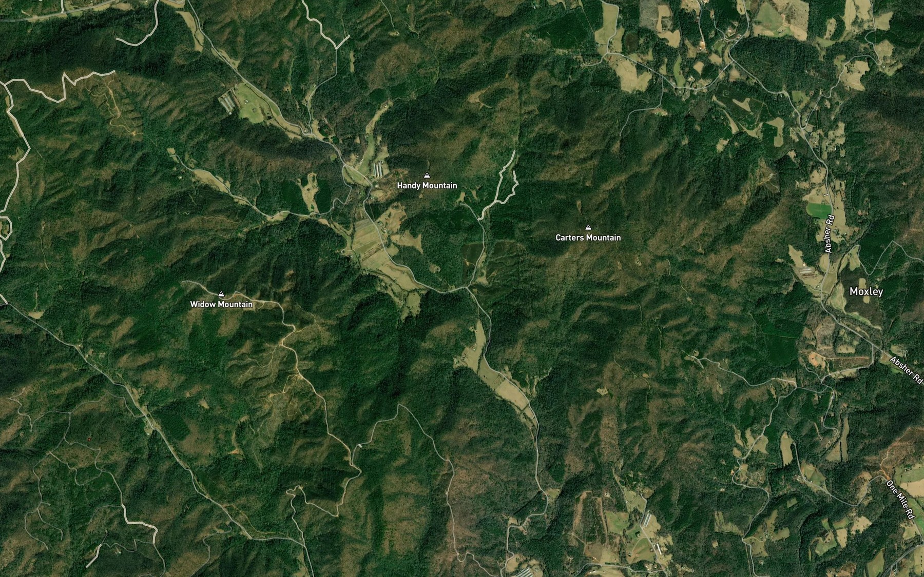 Satellite map of the Handy Branch