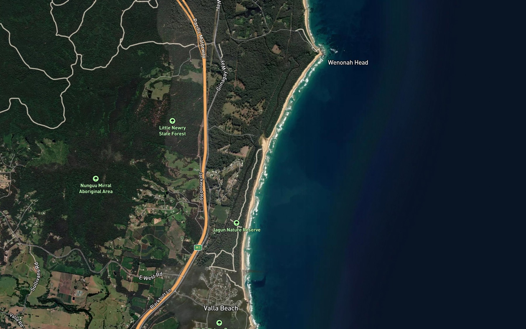 Satellite map of the McGraths Creek