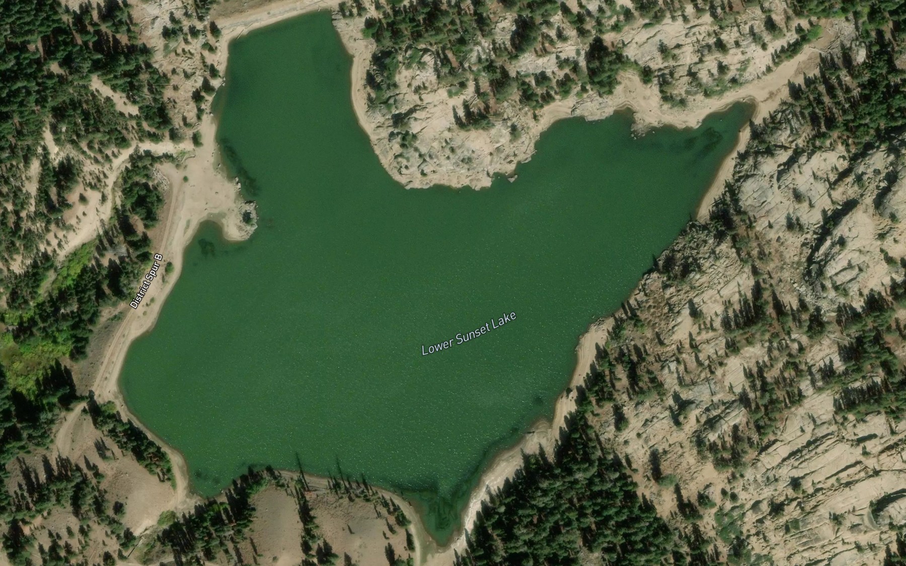 Satellite map of the Lower Sunset Lake
