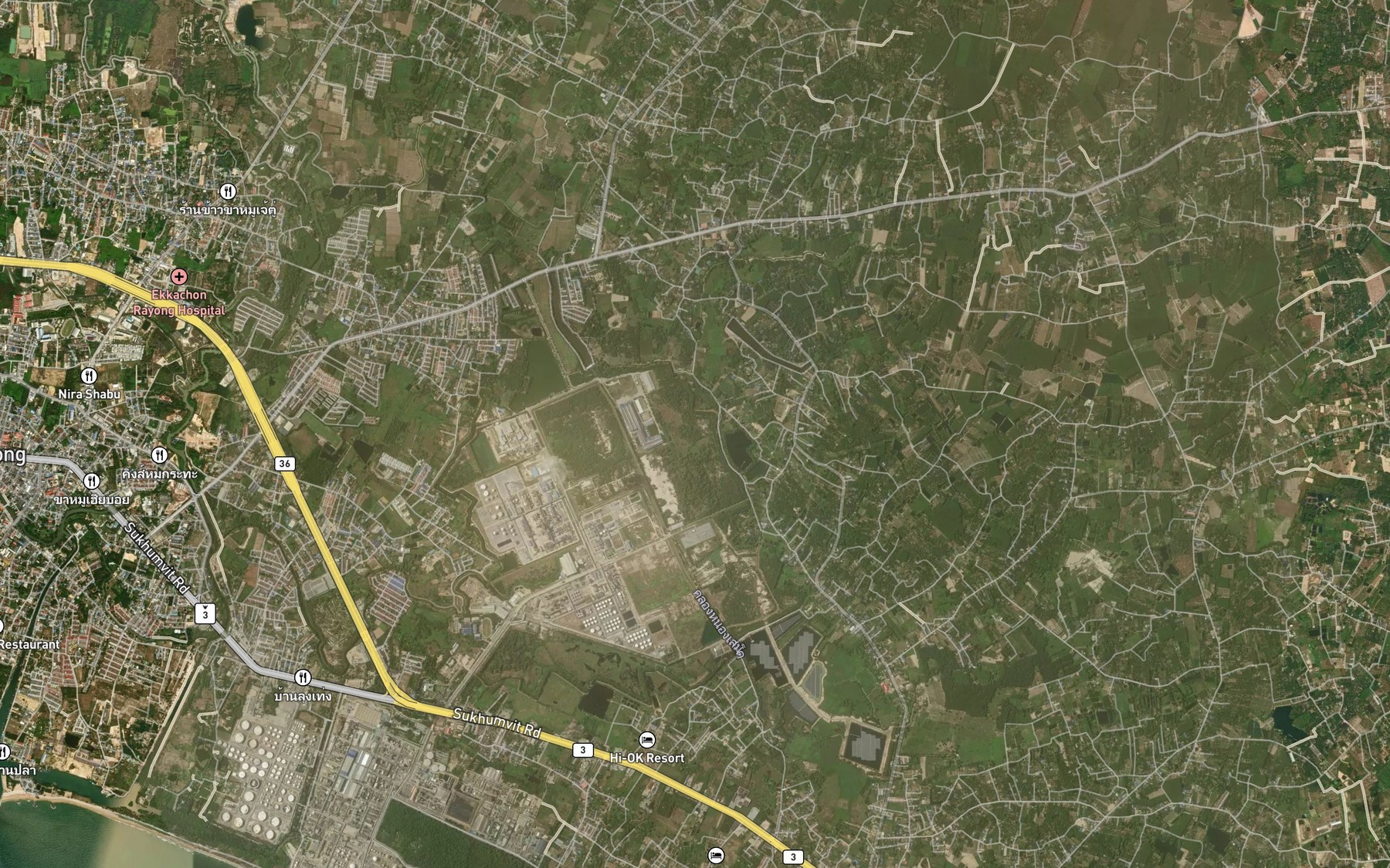 Satellite map of the Khlong Khwak Ling