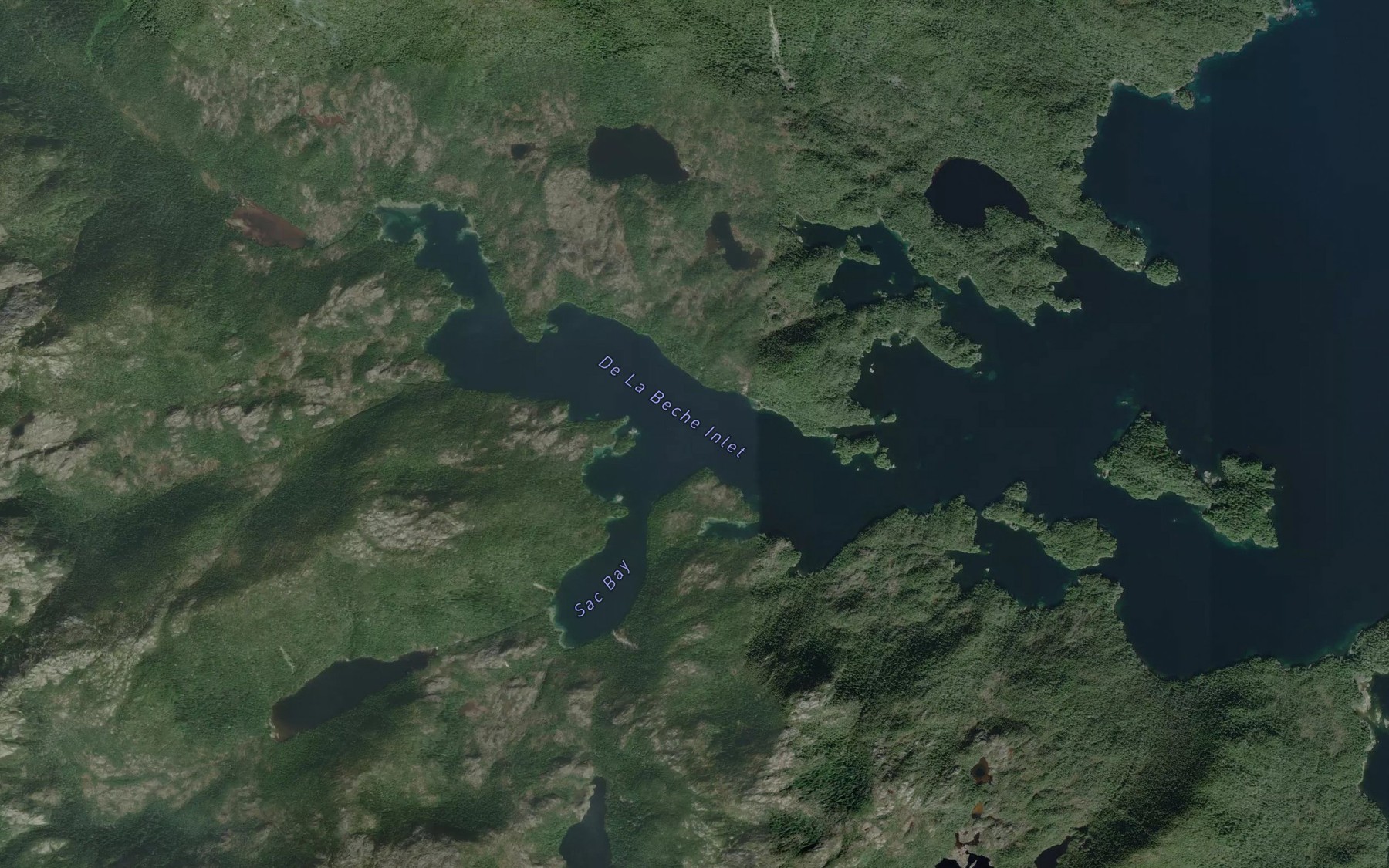 Satellite map of the De la Beche Inlet