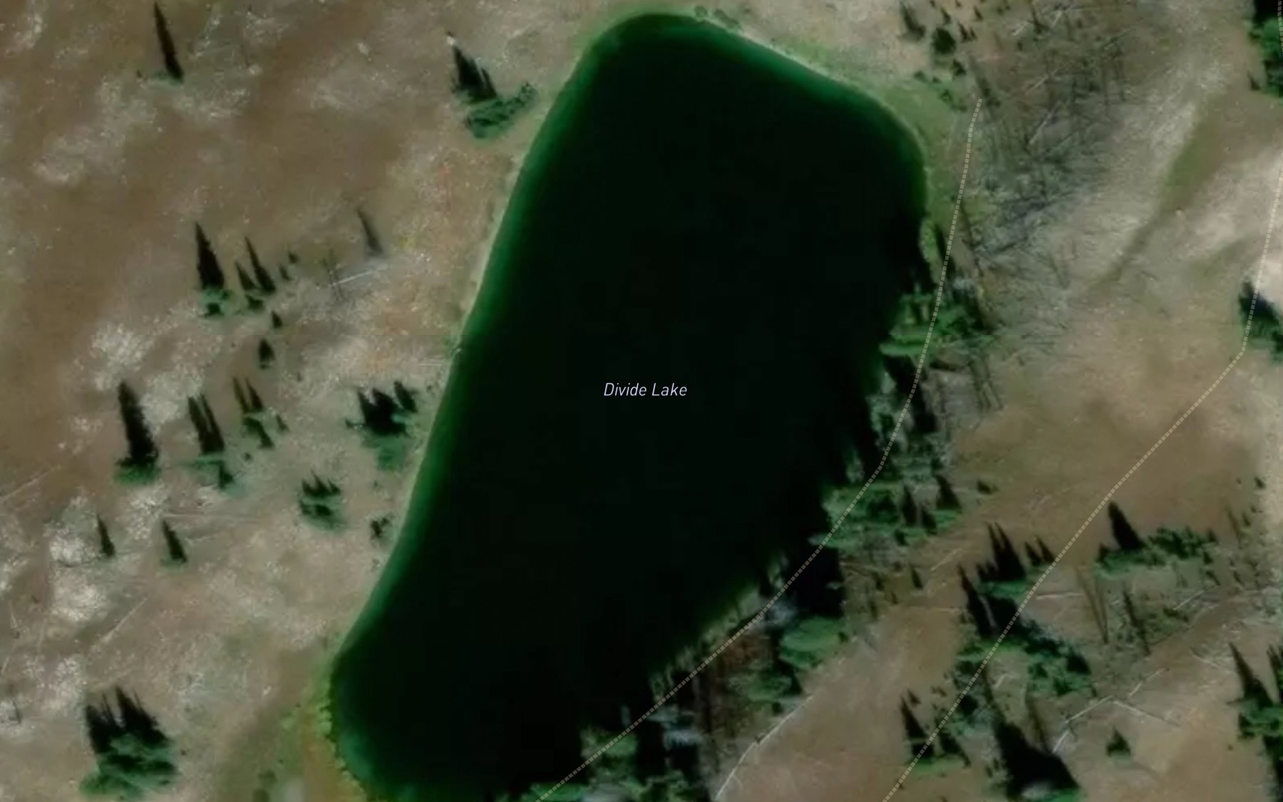 Satellite map of the Divide Lake